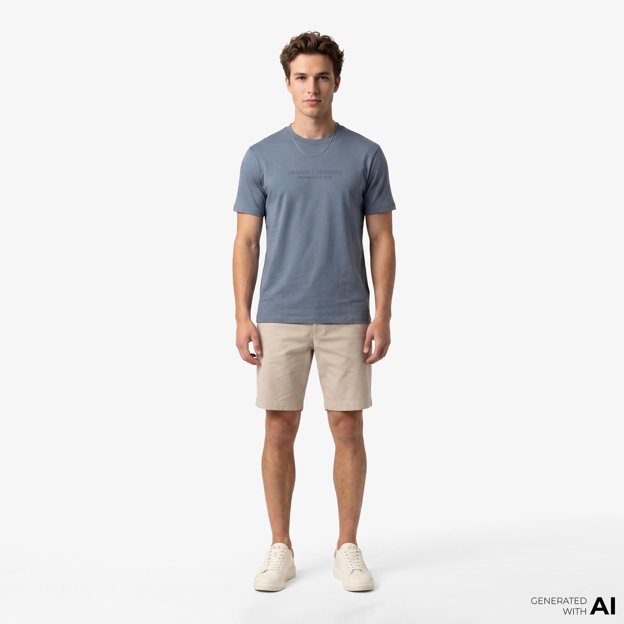 Armani Exchange Erkek Mavi T-Shirt