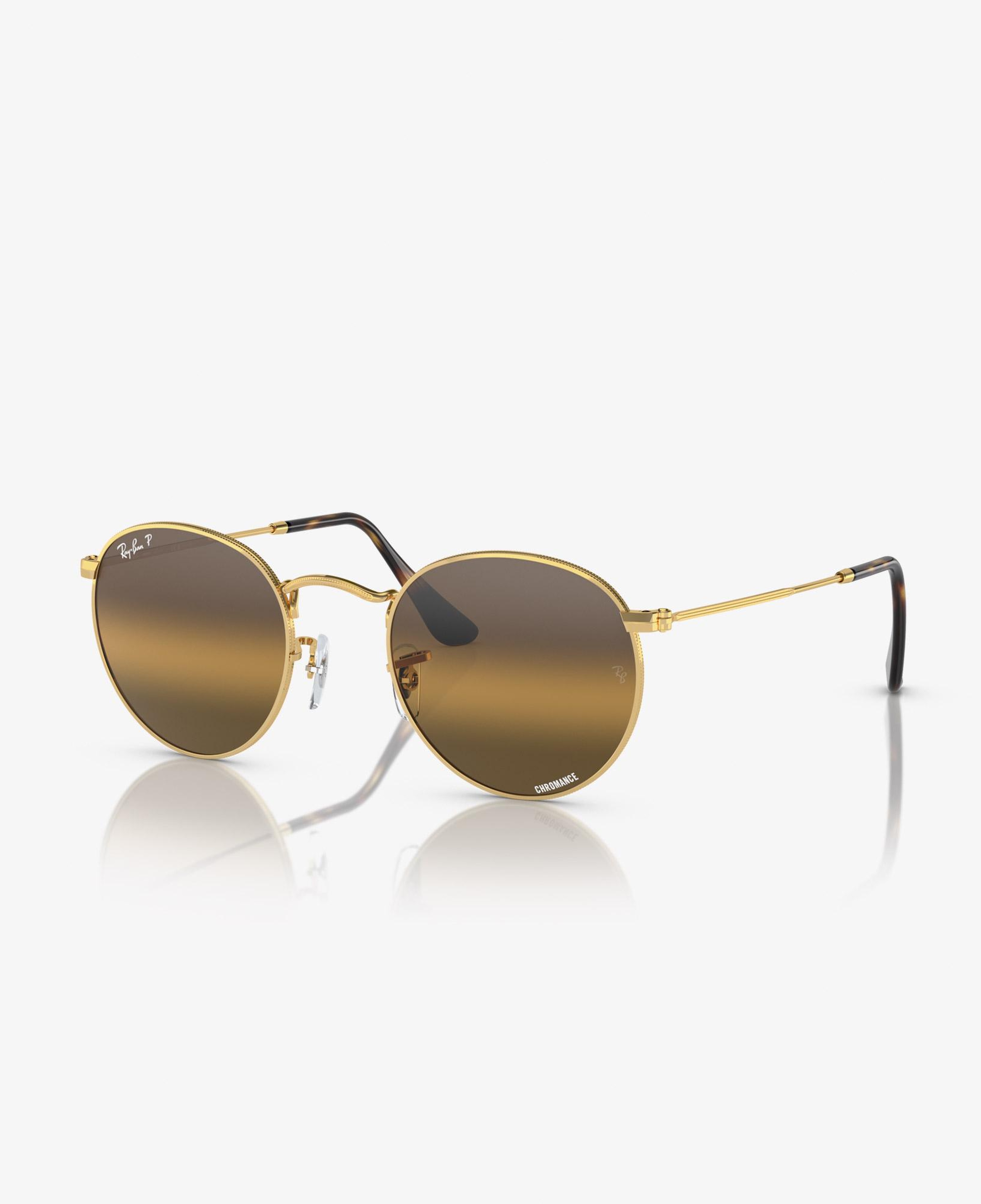 Ray-Ban Round Metal Polarized Erkek Sarı Güneş Gözlüğü