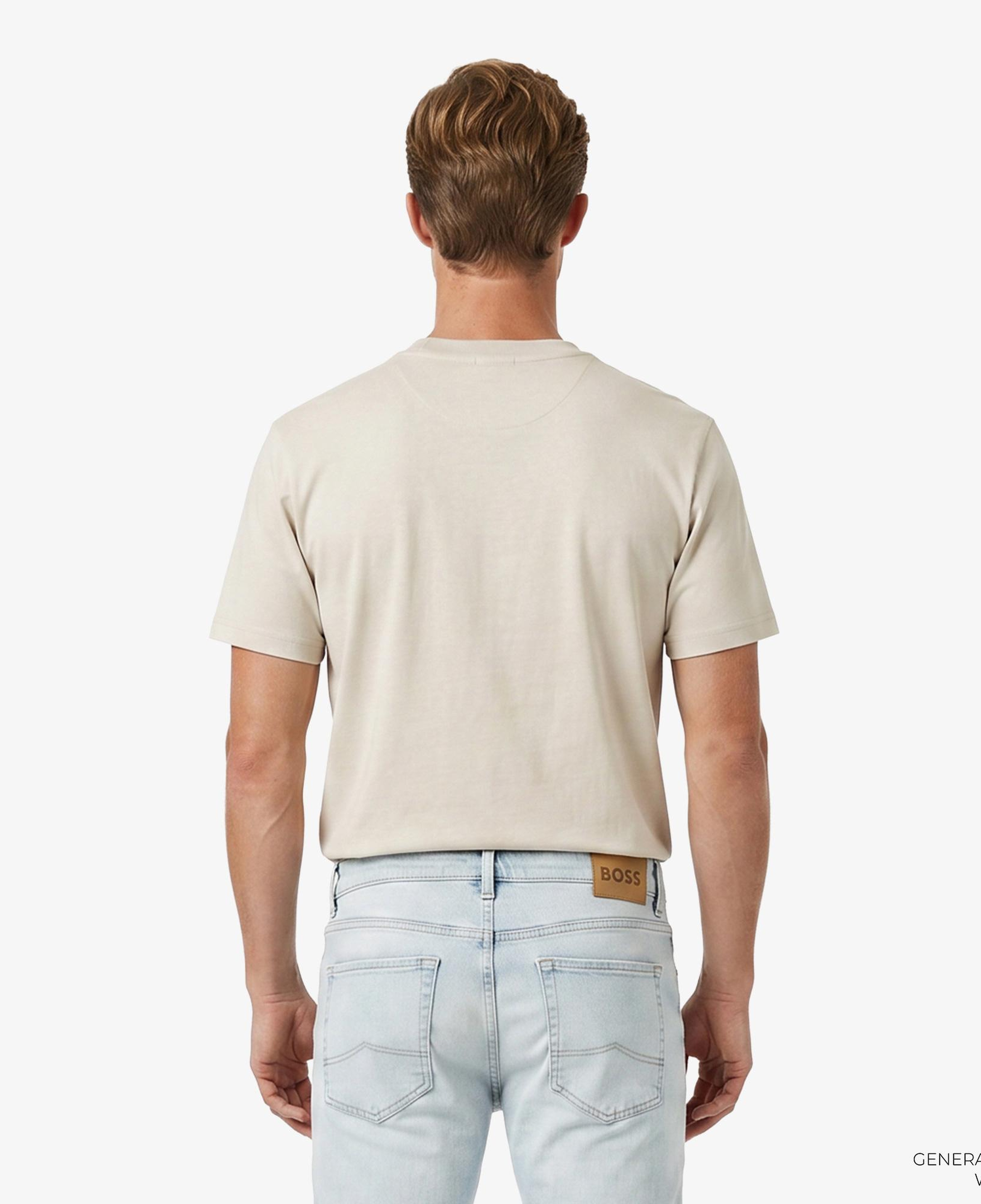 Boss Globe Logo Pattern Erkek Bej T-Shirt
