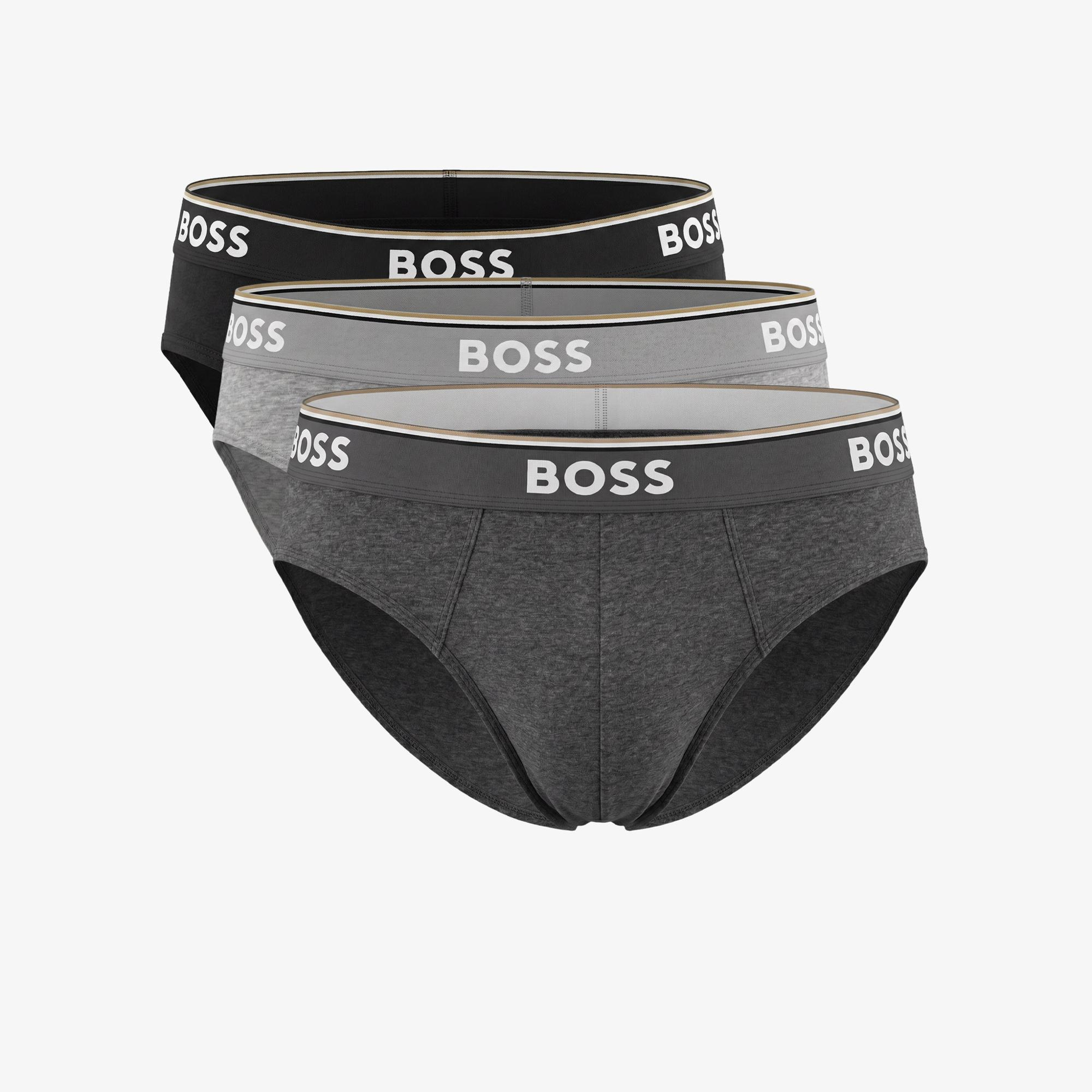 Boss 3'lü Brief Power Erkek Gri Slip