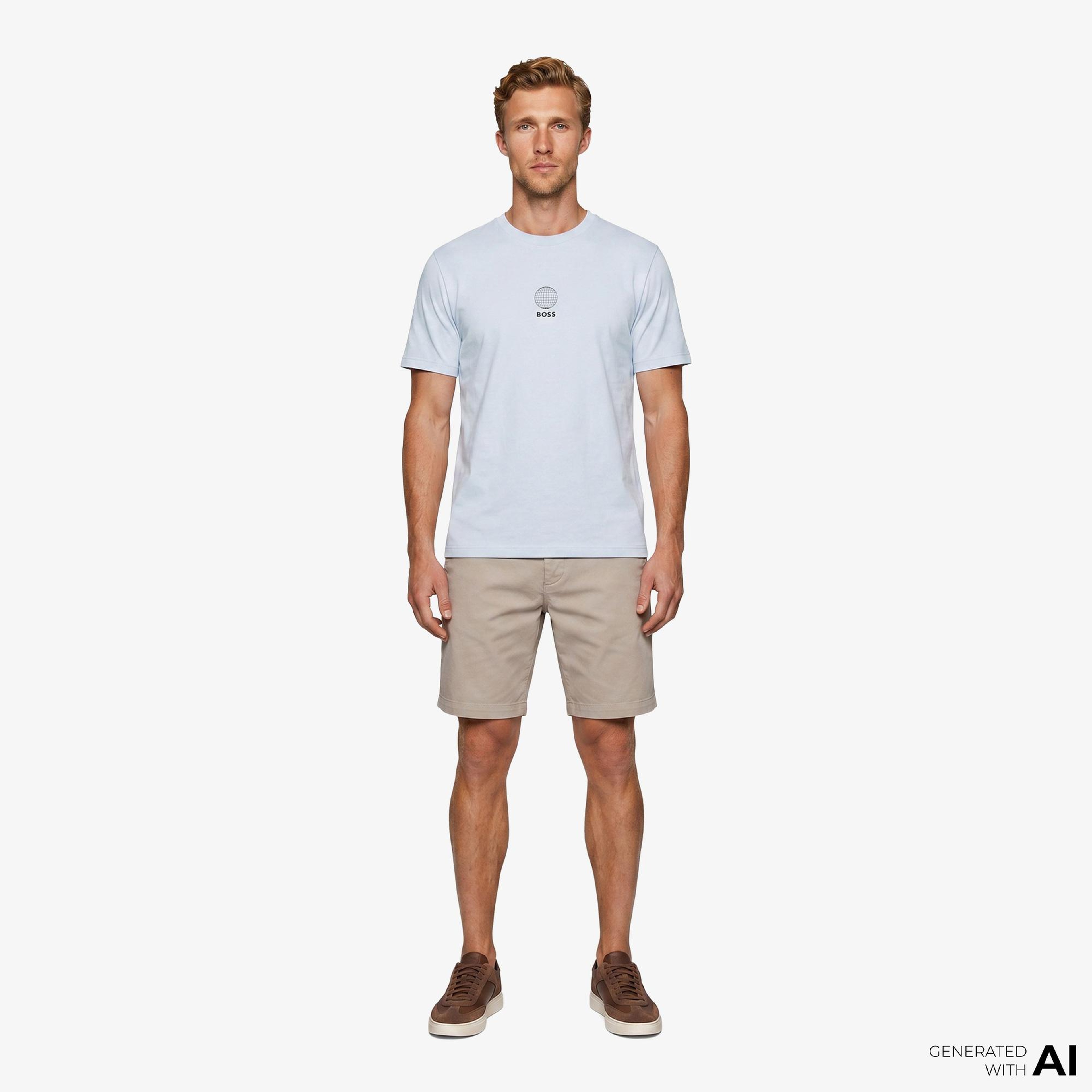 Boss Terrace Graphic Erkek Mavi T-Shirt