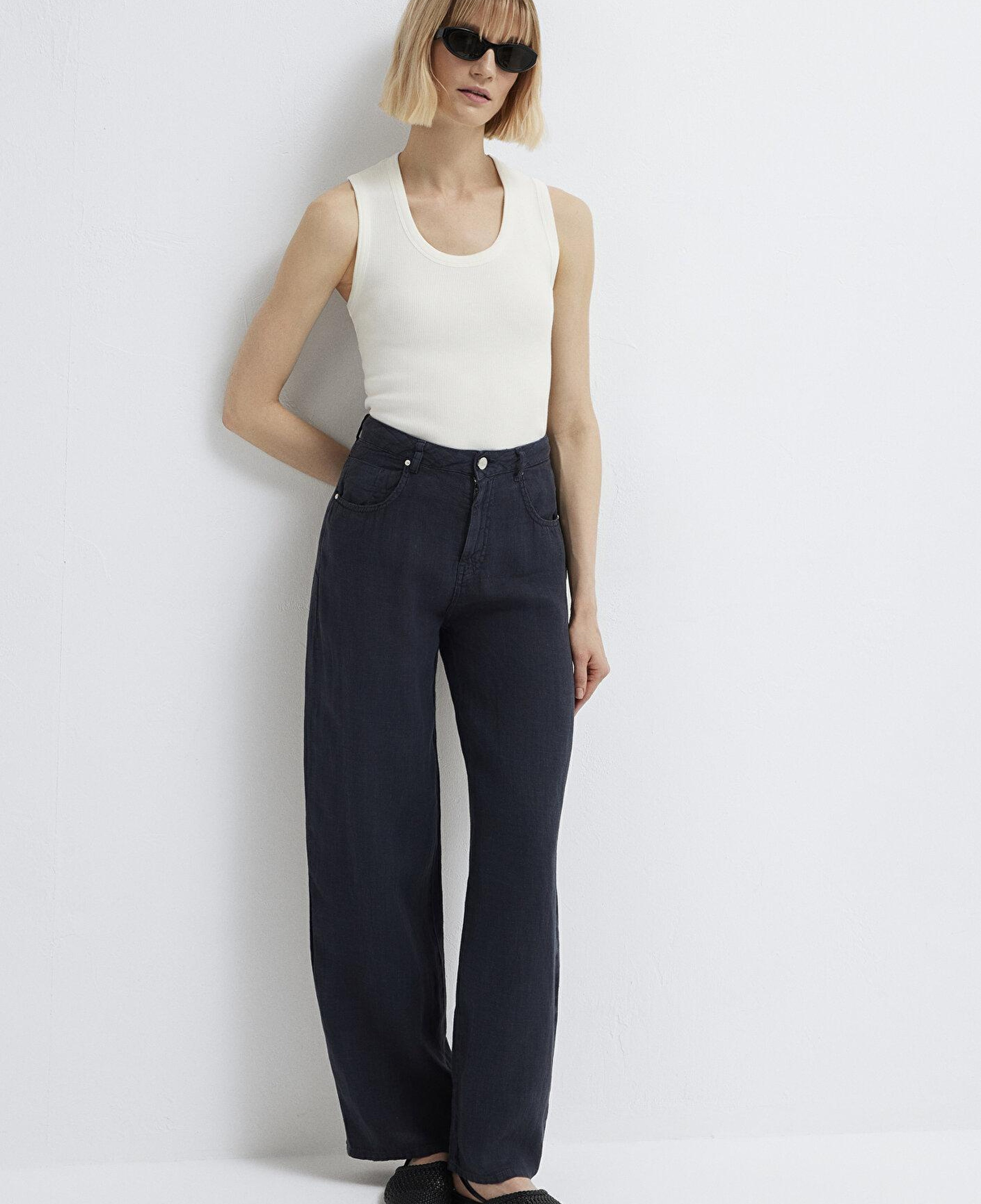 Mavi Lacivert Keten Pantolon 1011267-86952