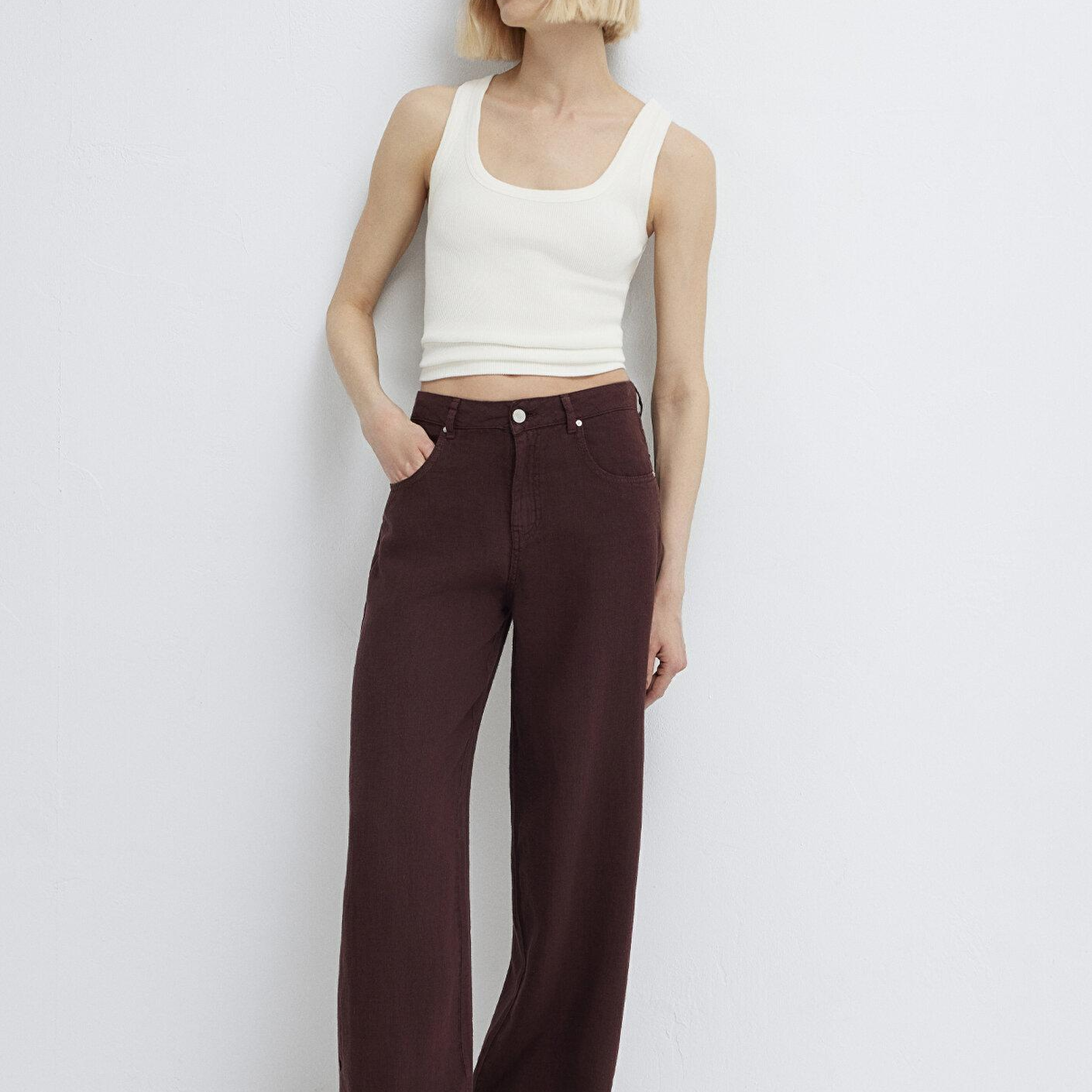 Mavi Bordo Keten Pantolon 1011267-70259
