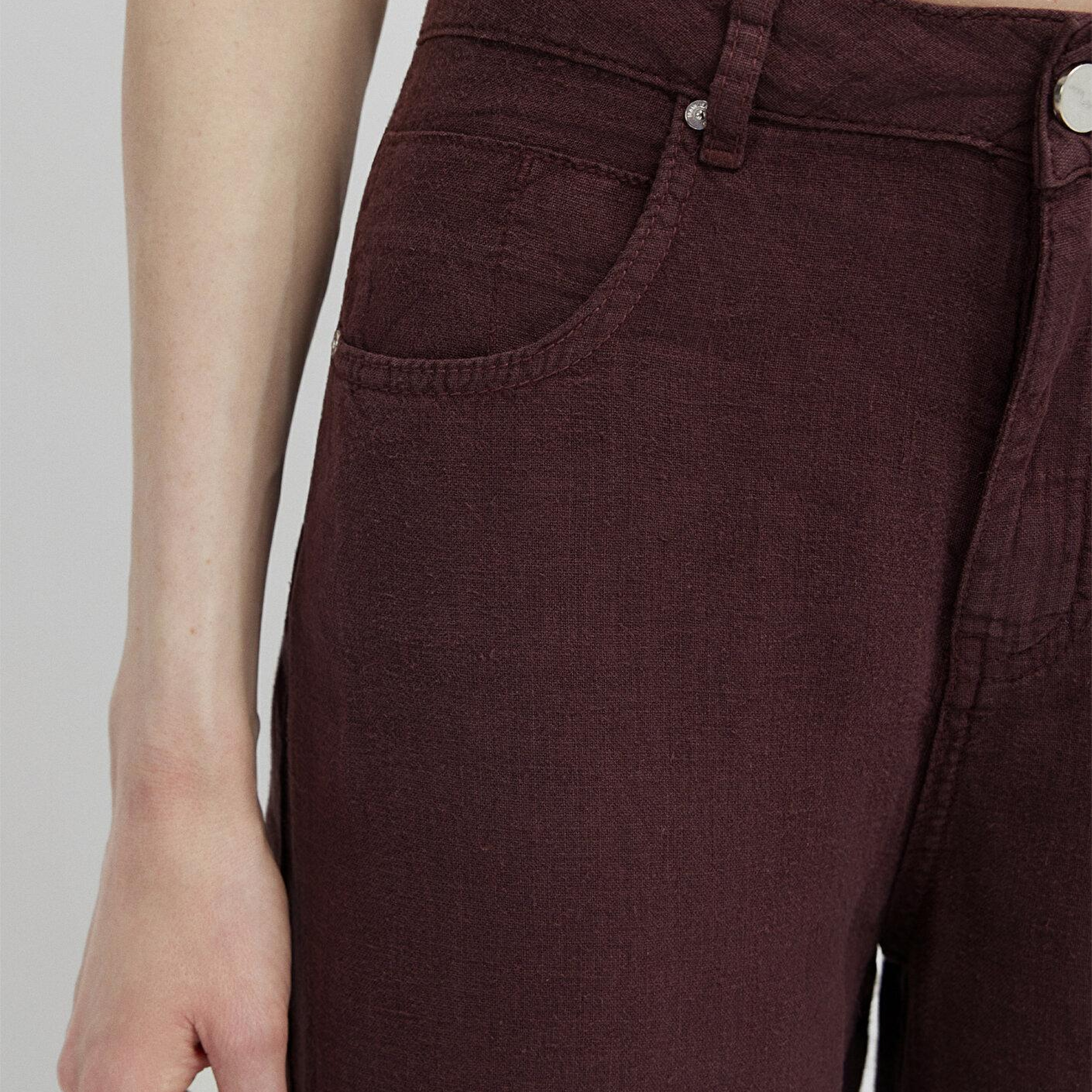 Mavi Bordo Keten Pantolon 1011267-70259
