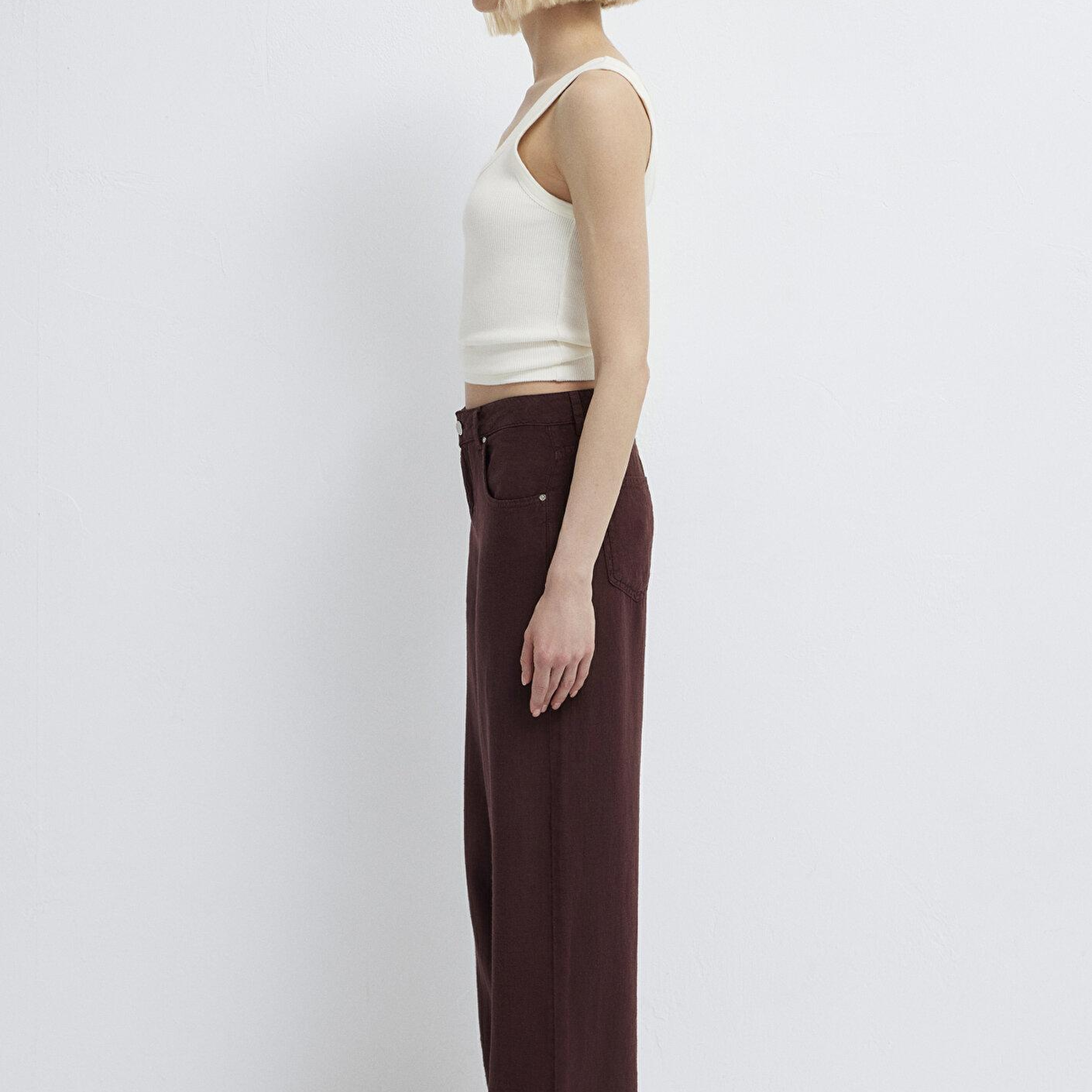 Mavi Bordo Keten Pantolon 1011267-70259