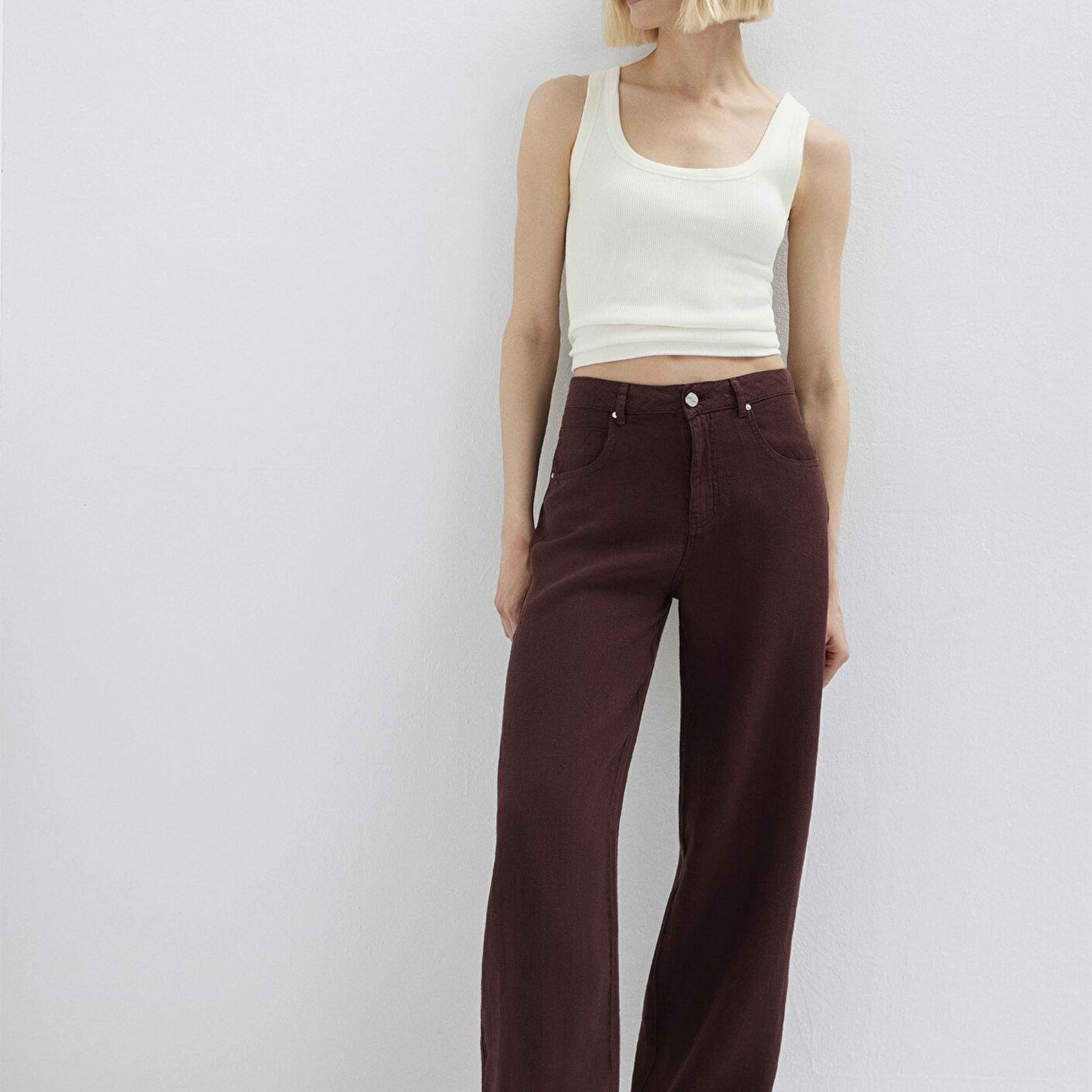 Mavi Bordo Keten Pantolon 1011267-70259