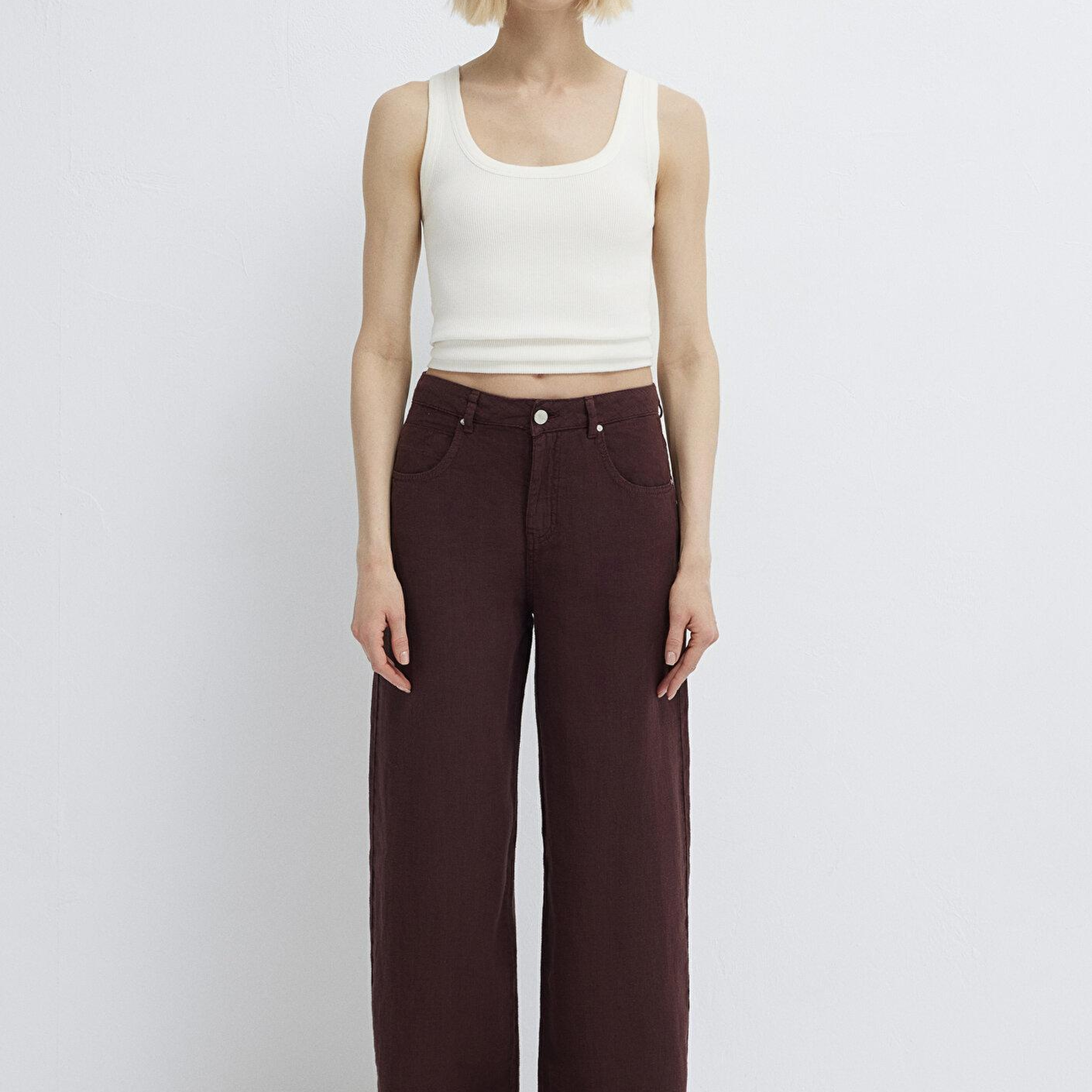 Mavi Bordo Keten Pantolon 1011267-70259