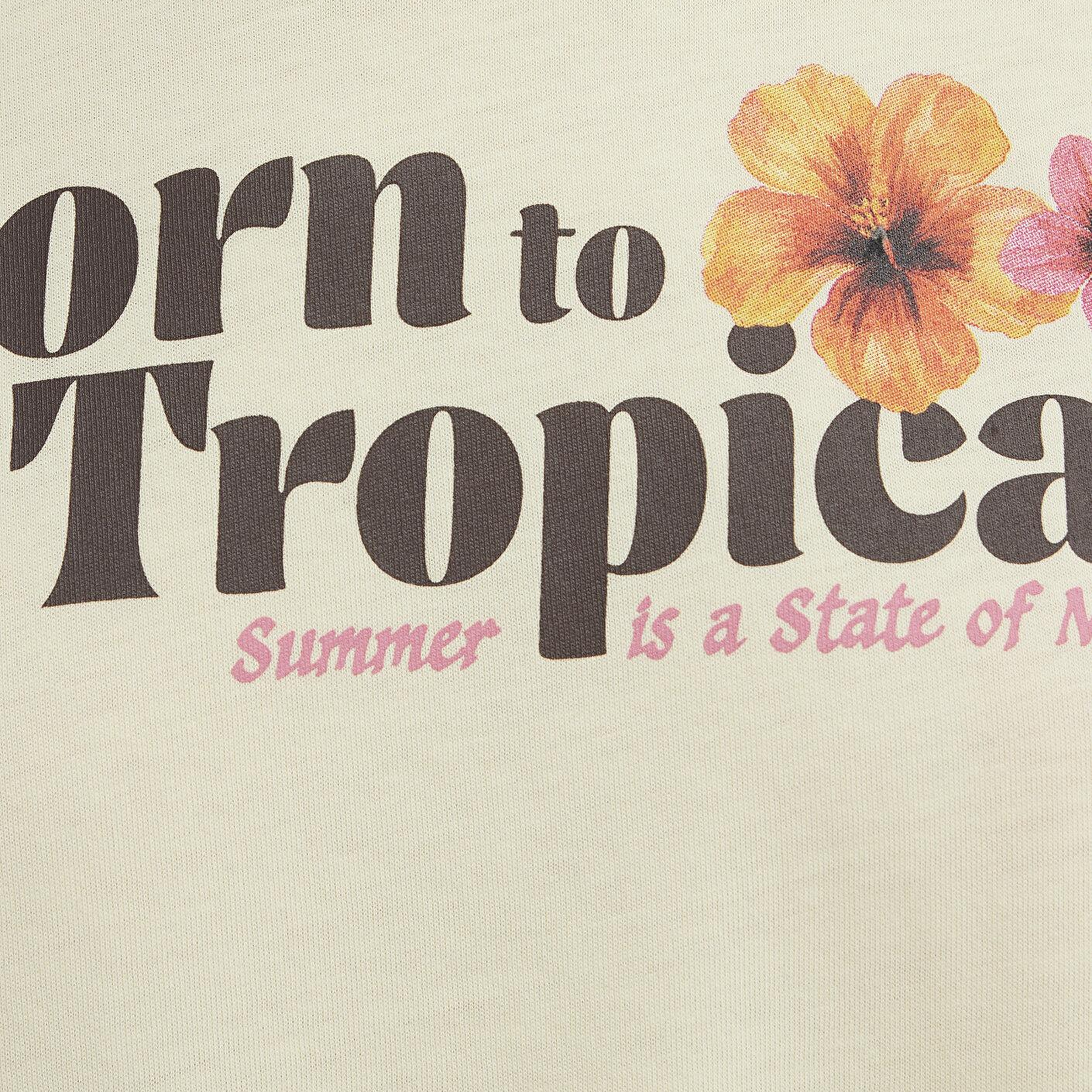 Mavi Tropical Baskılı Sarı Tişört Loose Fit / Bol Rahat Kesim 1614151-71305