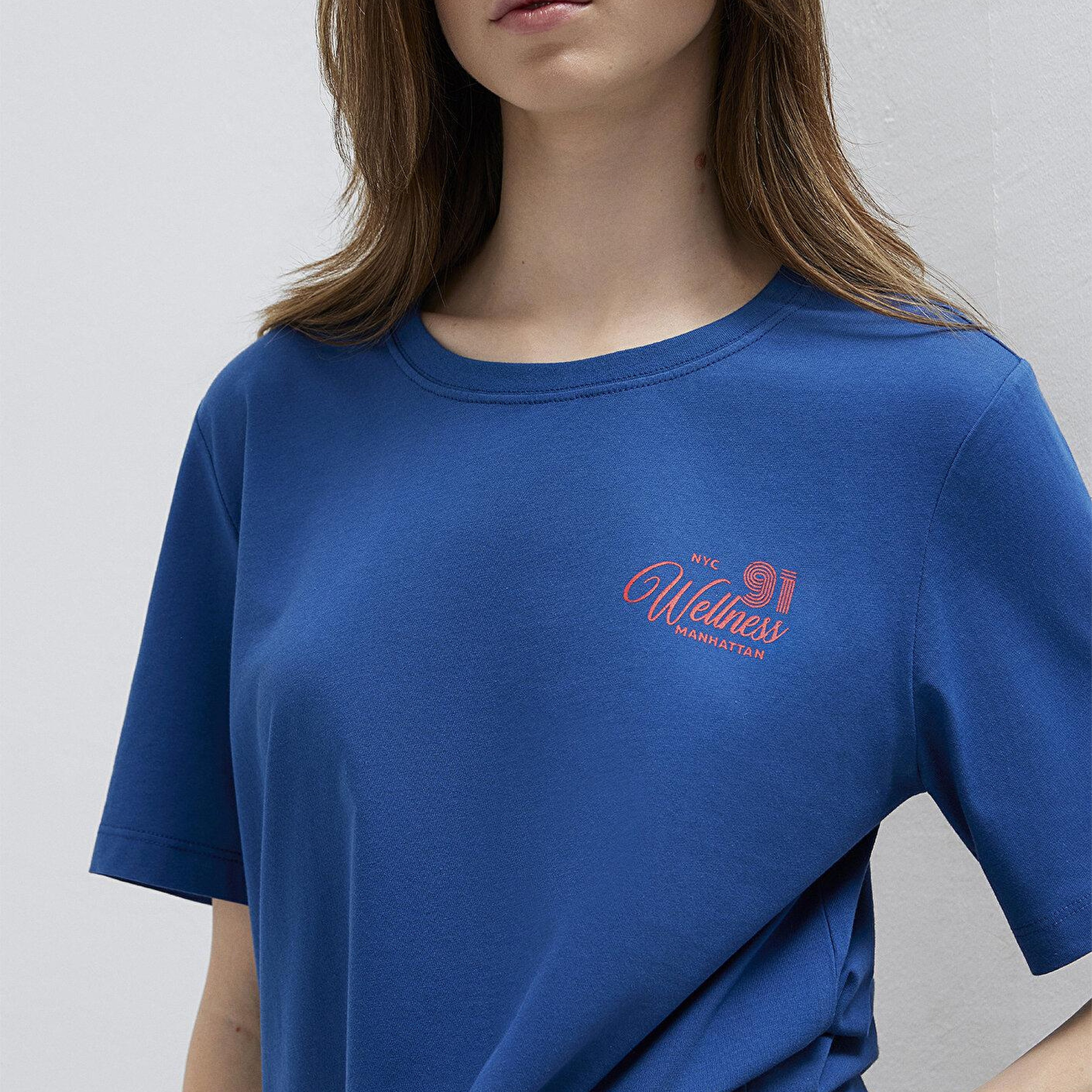 Mavi Slogan Baskılı Mavi Tişört Regular Fit / Normal Kesim 1613908-85317