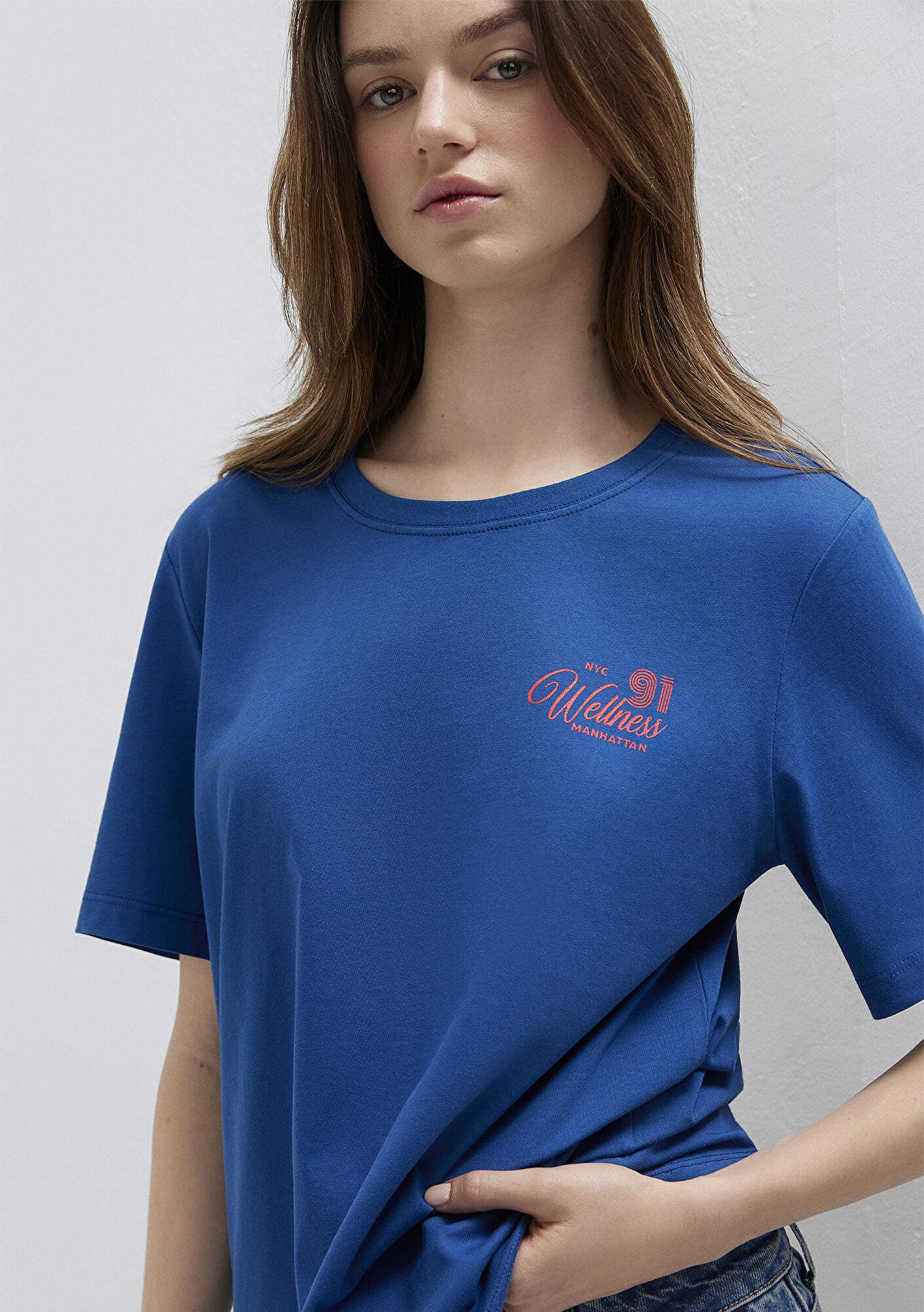 Mavi Slogan Baskılı Mavi Tişört Regular Fit / Normal Kesim 1613908-85317