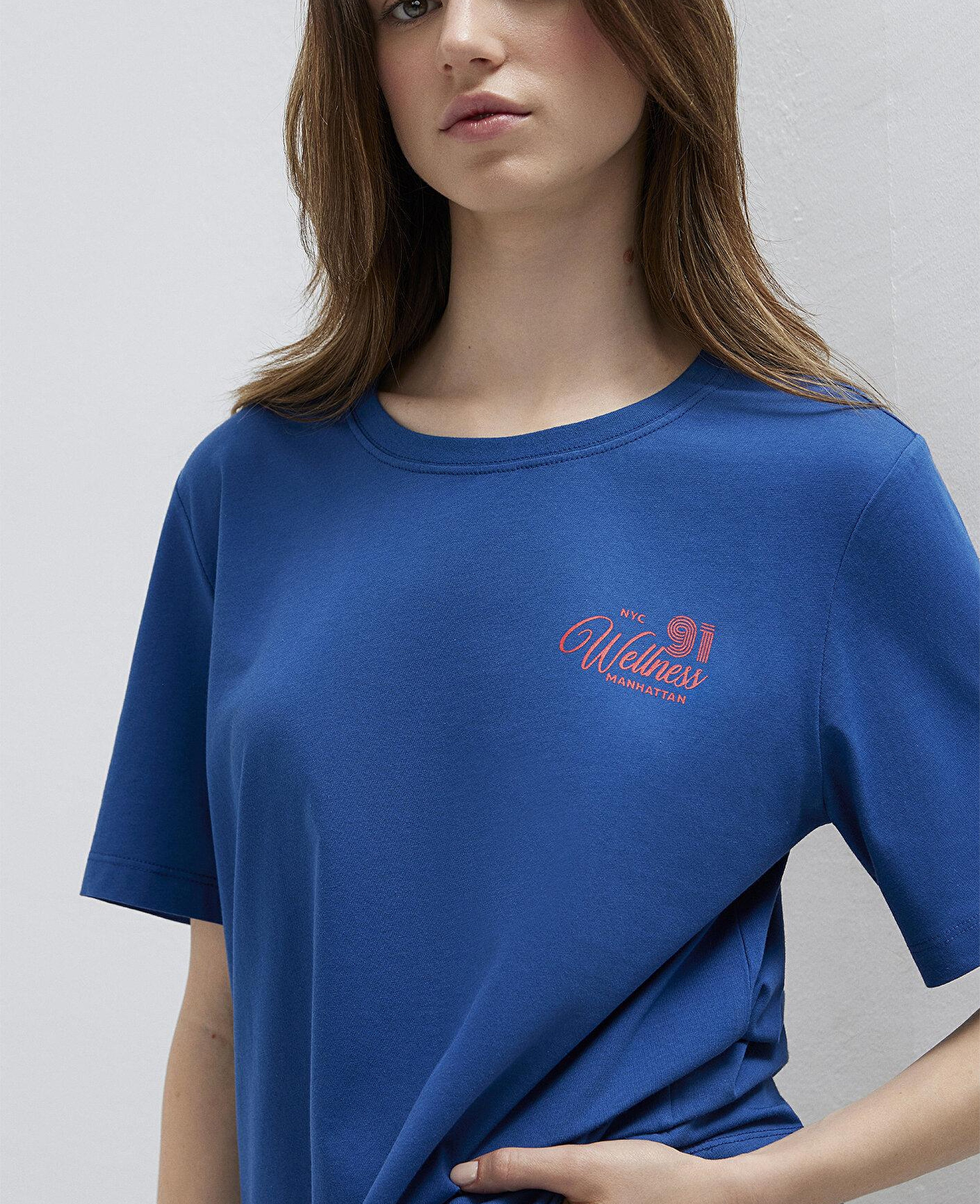 Mavi Slogan Baskılı Mavi Tişört Regular Fit / Normal Kesim 1613908-85317