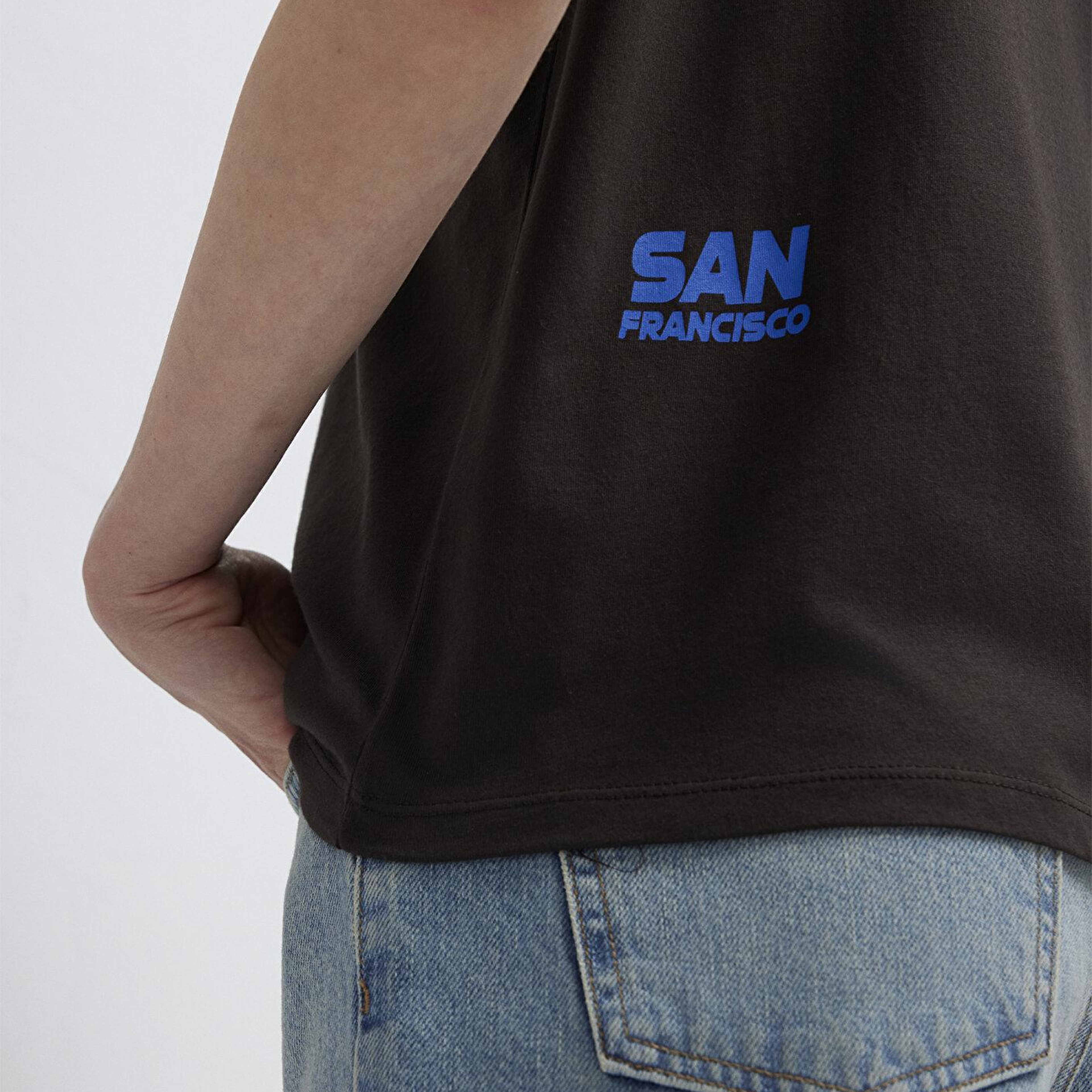 Mavi San Francisco Baskılı Kahverengi Tişört Regular Fit / Normal Kesim 1613736-70236