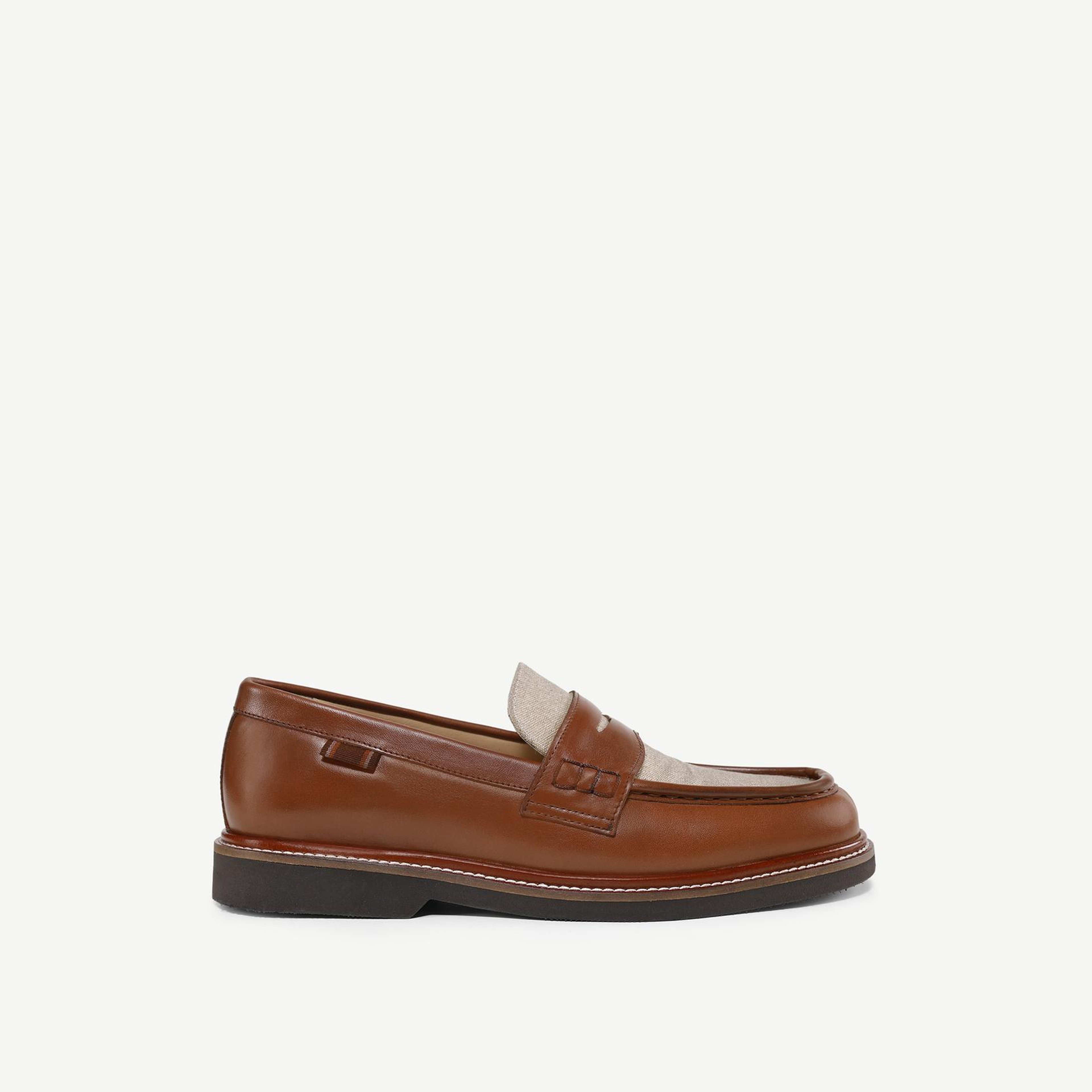 YARGICI Kanvas Detaylı Deri Loafer