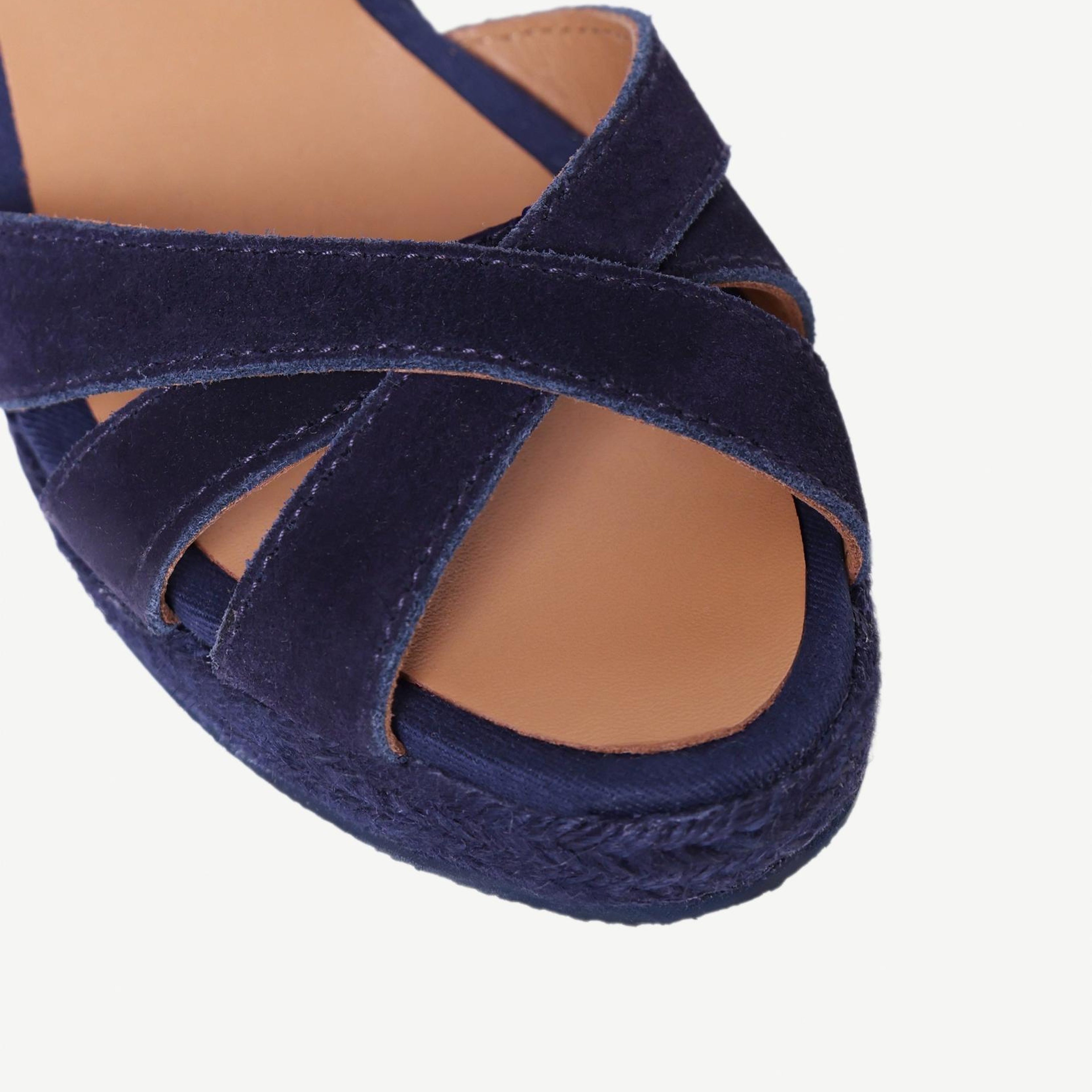 YARGICI Çapraz Bantlı Dolgu Süet Espadril