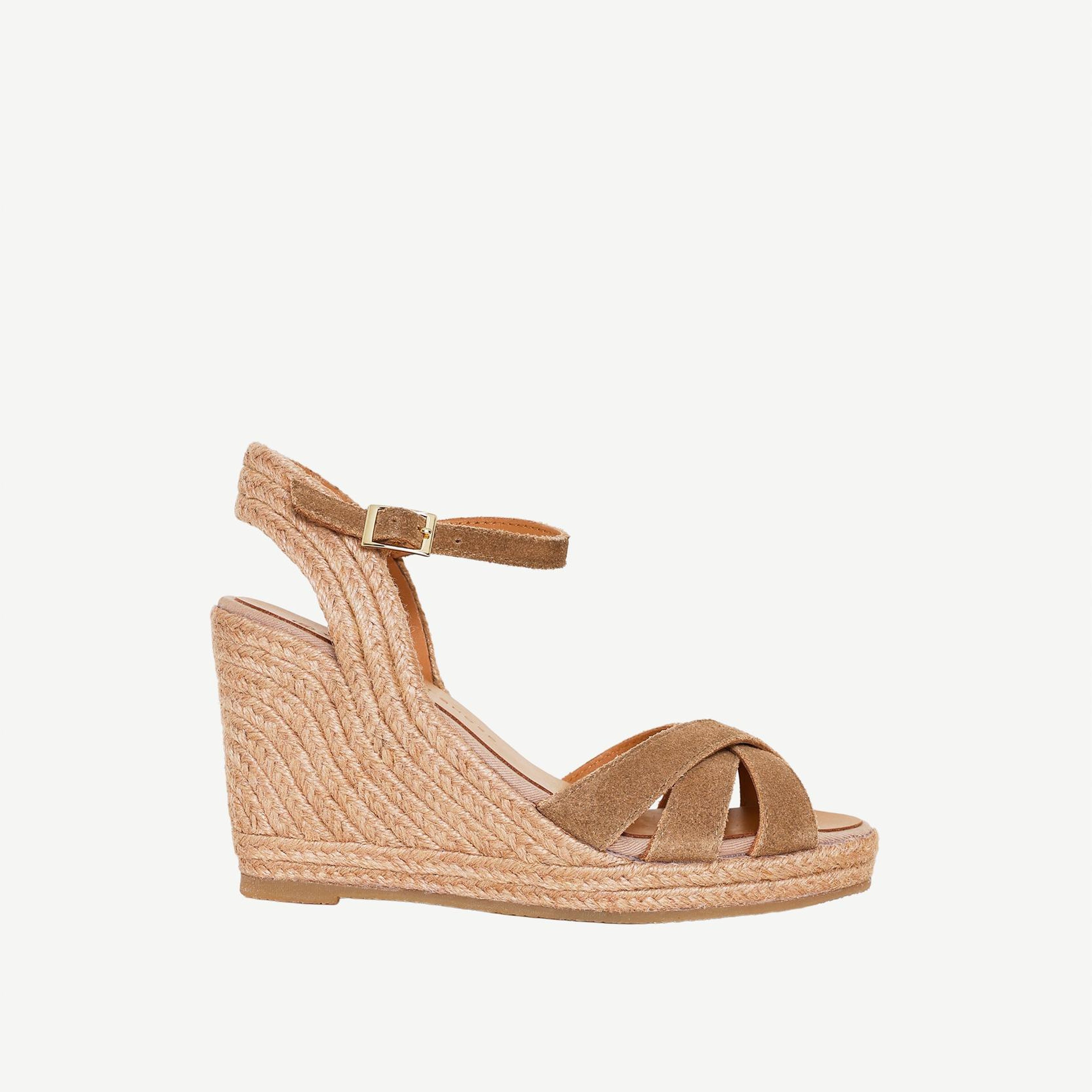 YARGICI Çapraz Bantlı Dolgu Süet Espadril