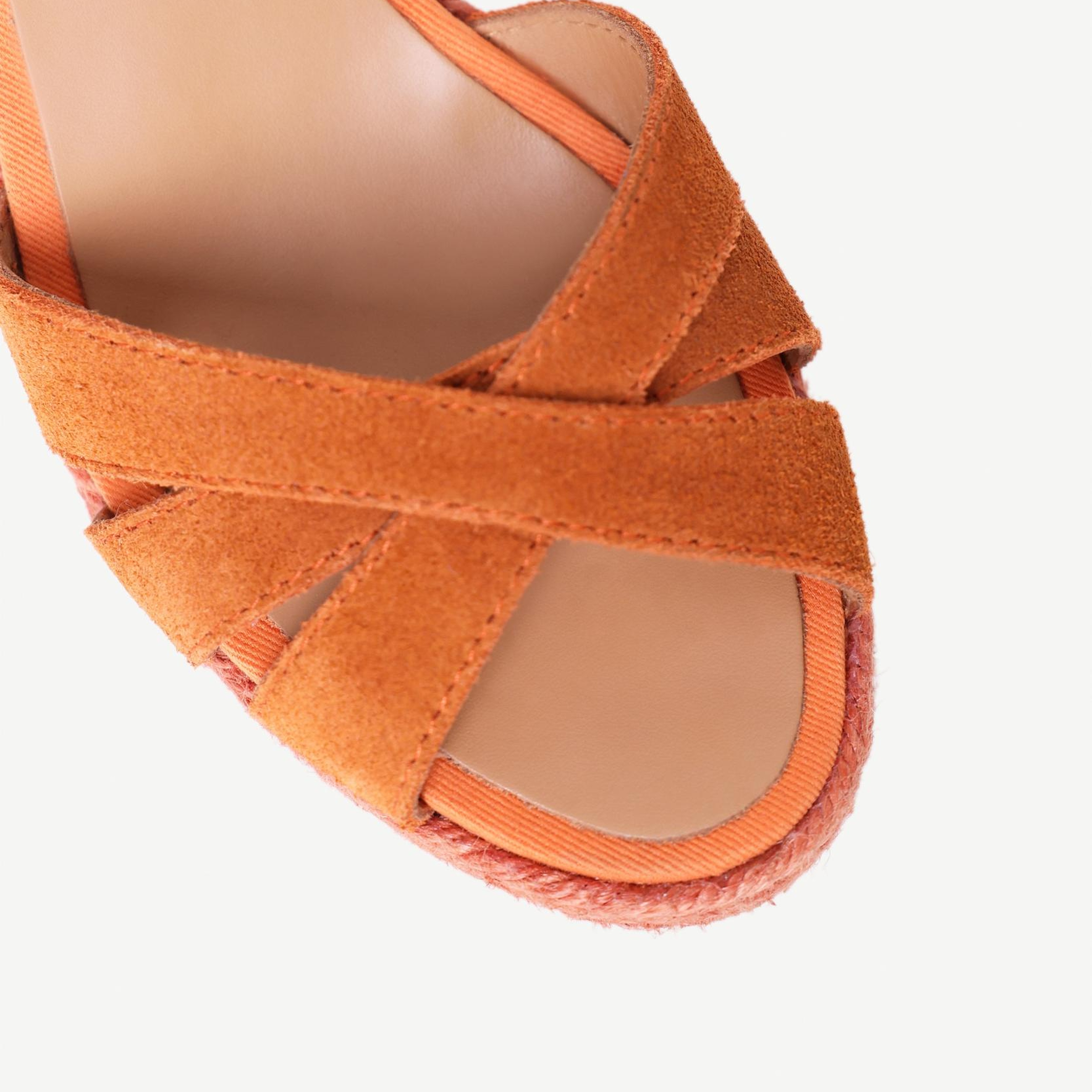 YARGICI Çapraz Bantlı Dolgu Süet Espadril