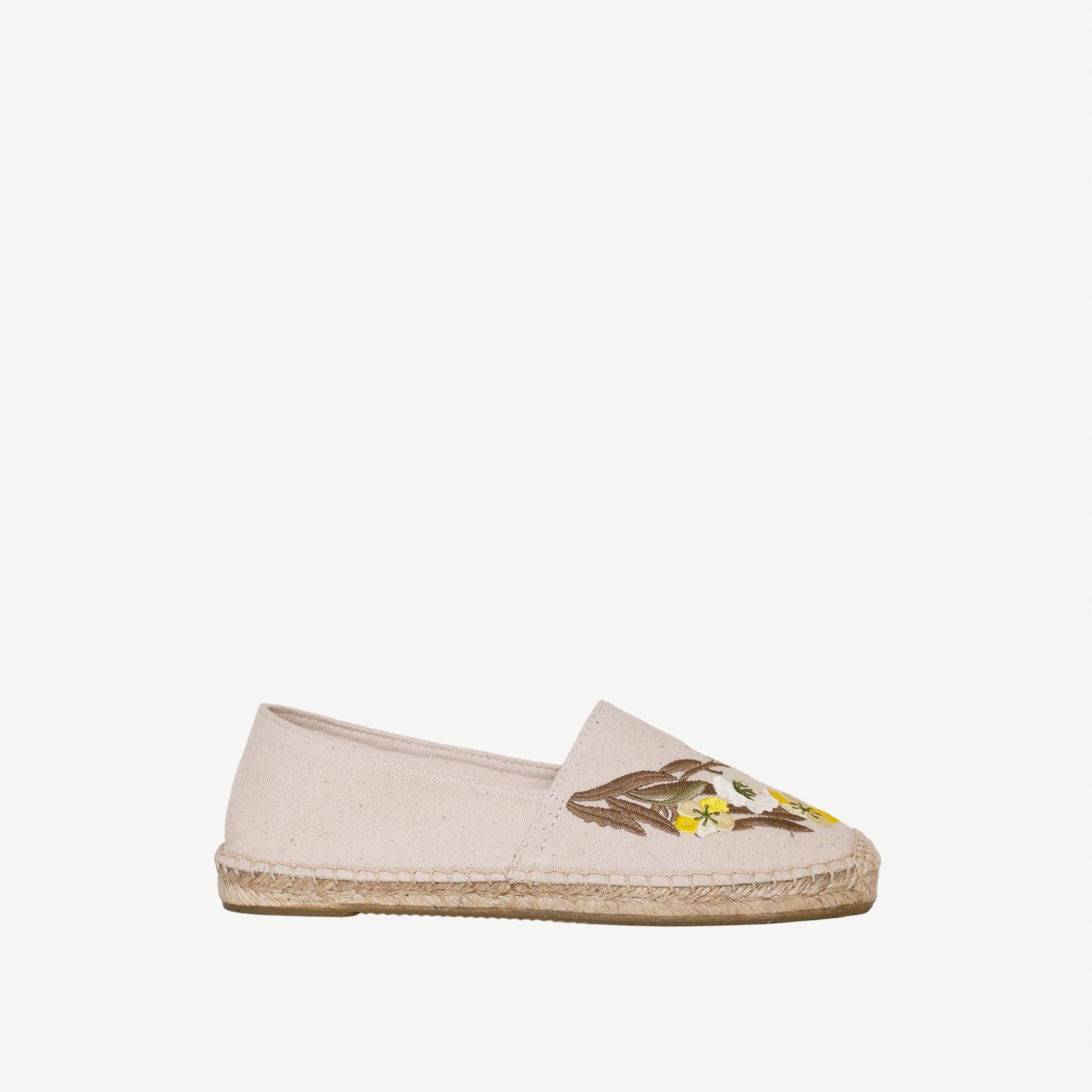 YARGICI Küçük Çiçek Desenli Nakış İşleme Espadril