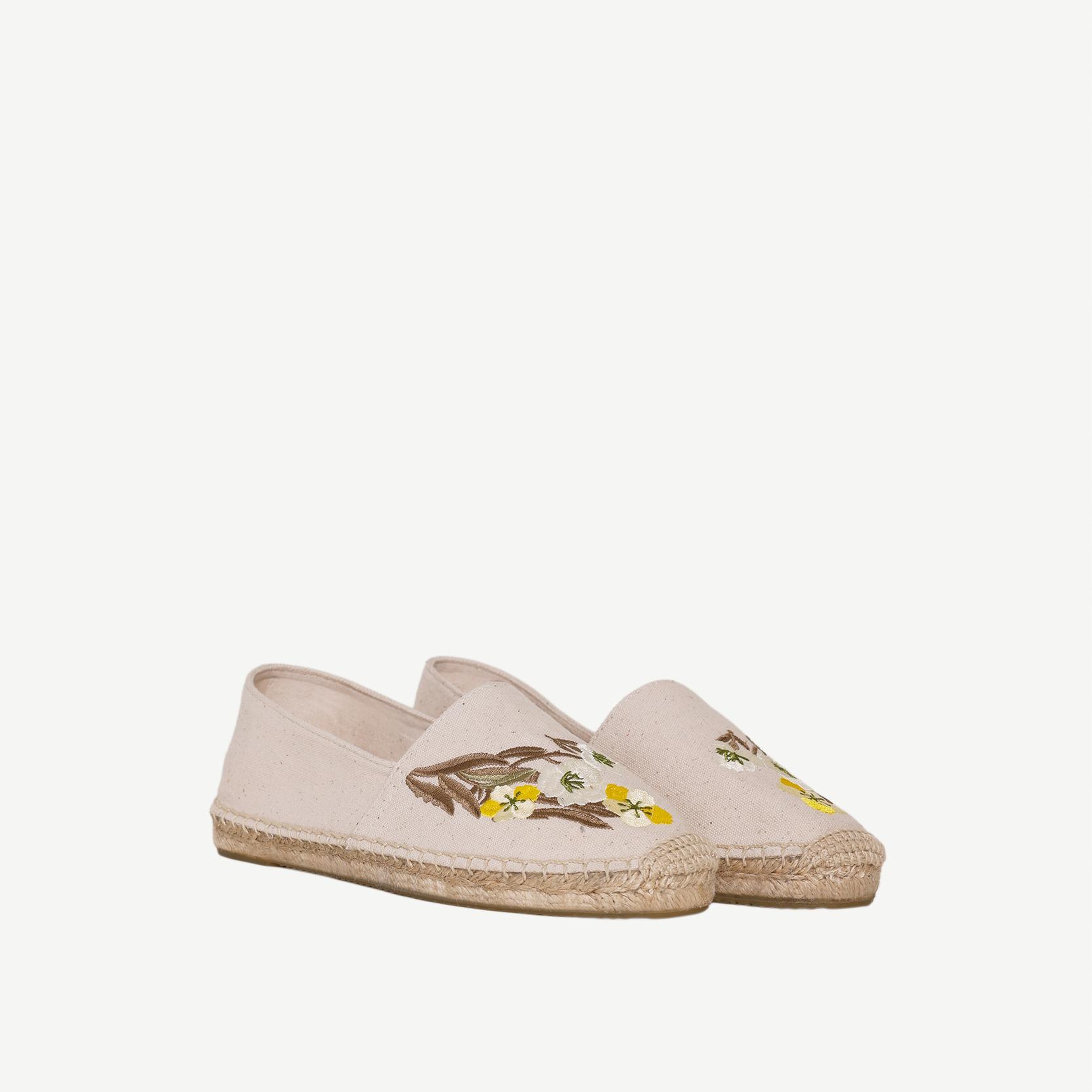 YARGICI Küçük Çiçek Desenli Nakış İşleme Espadril