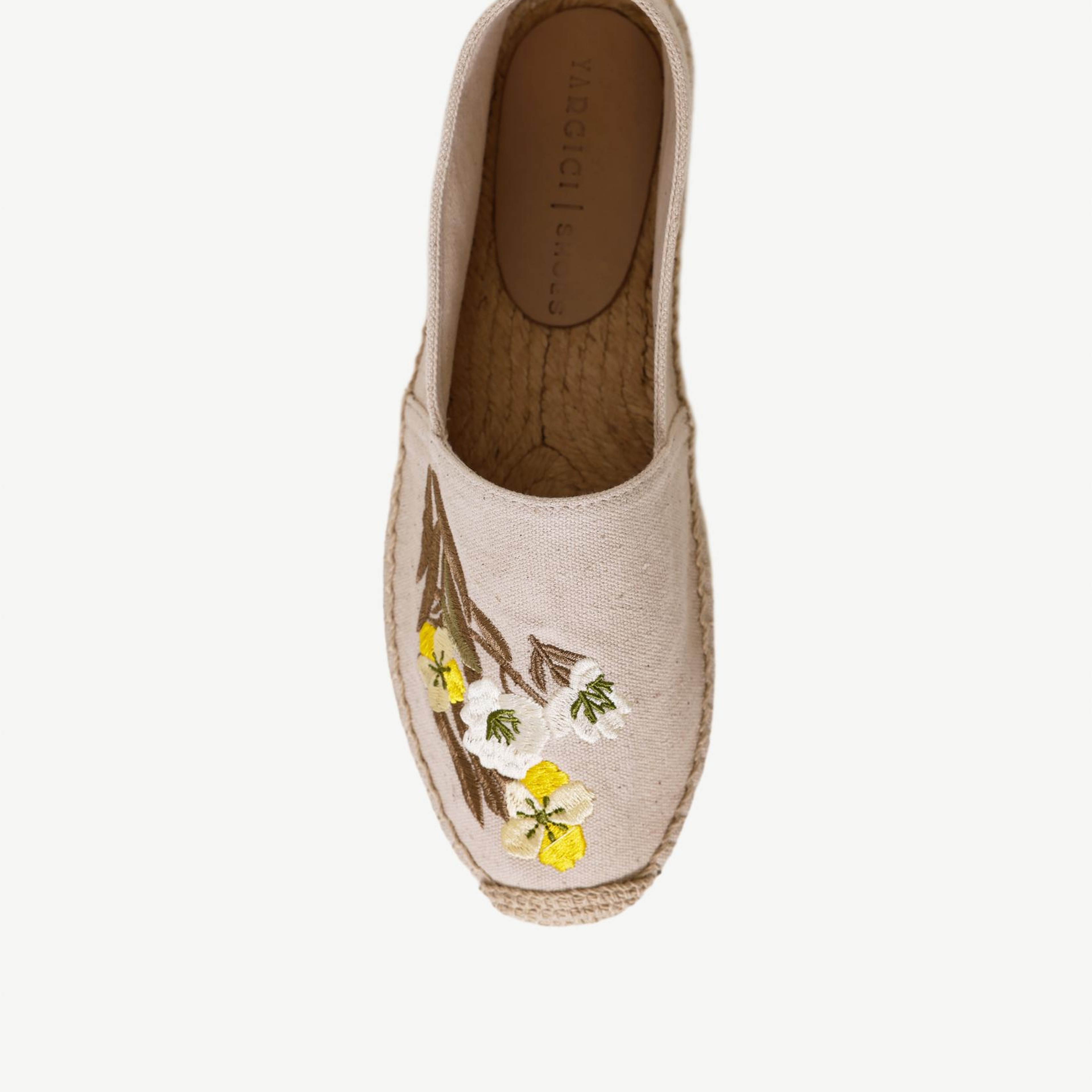 YARGICI Küçük Çiçek Desenli Nakış İşleme Espadril