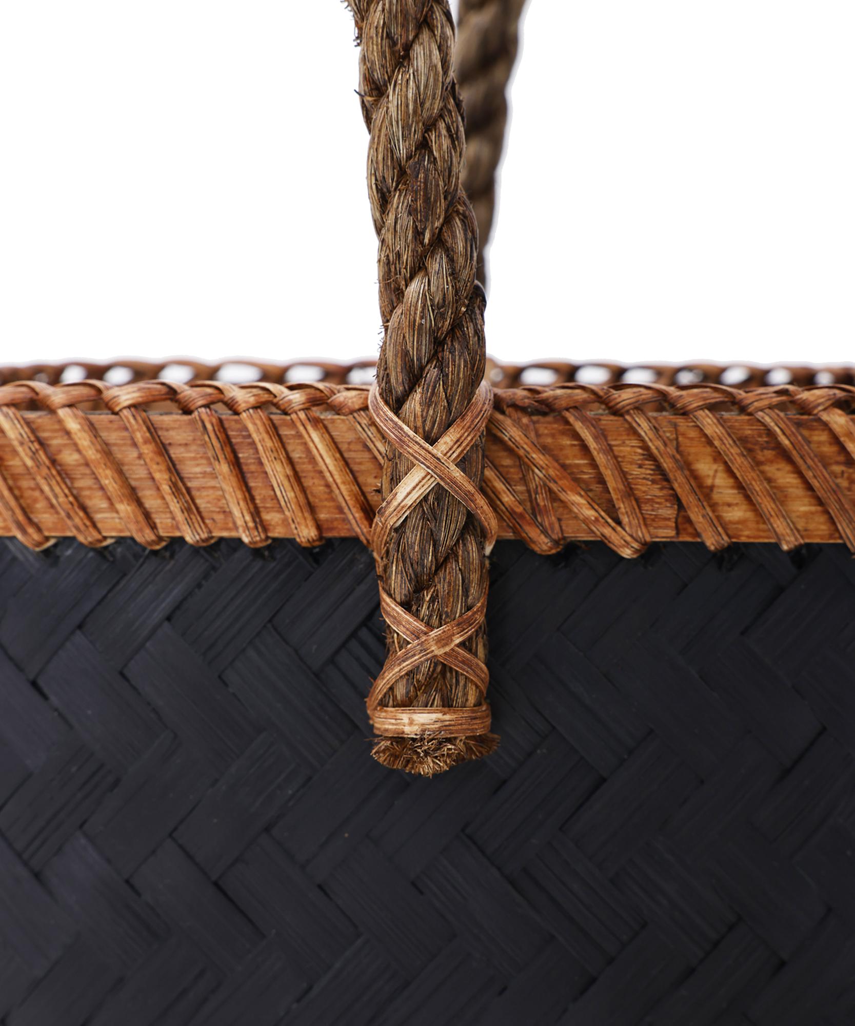 YARGICI Siyah Rattan Sepet (13x16x30 cm)