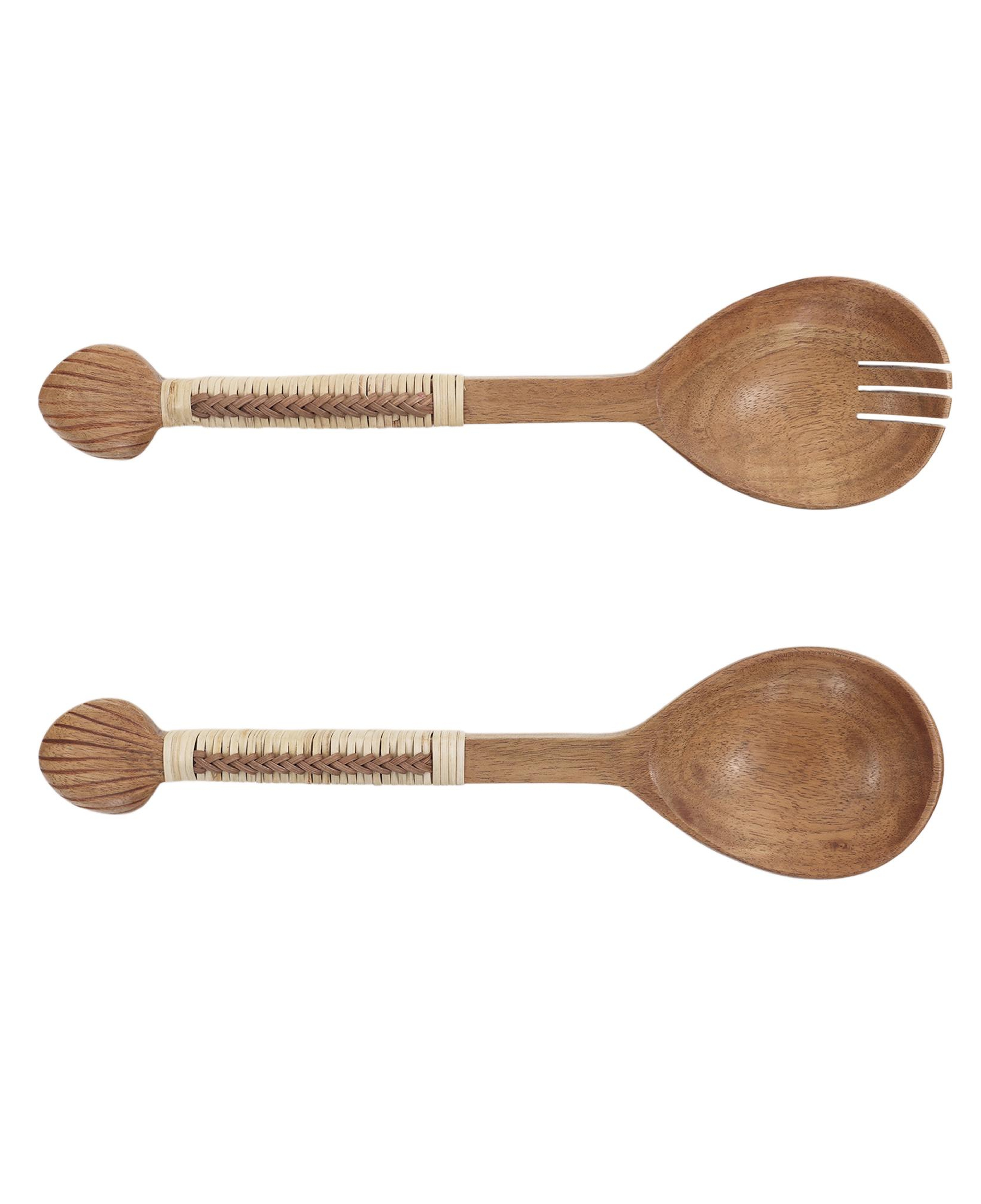 YARGICI Bambu Detaylı Mango Ağacı Salata Servis Seti(8x31x2 Cm)