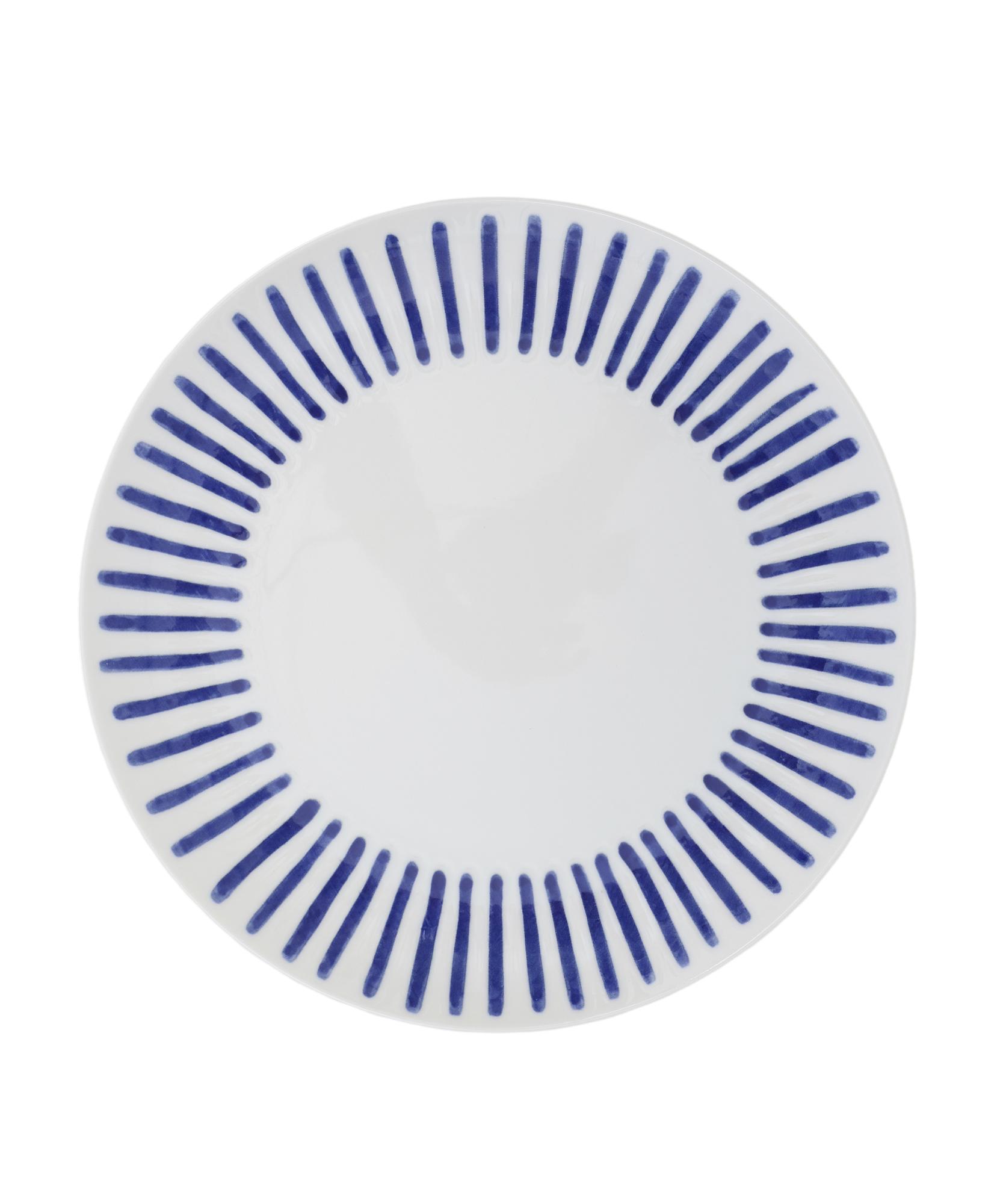 YARGICI Çizgi Desenli Porselen Yemek Tabağı(27 Cm)