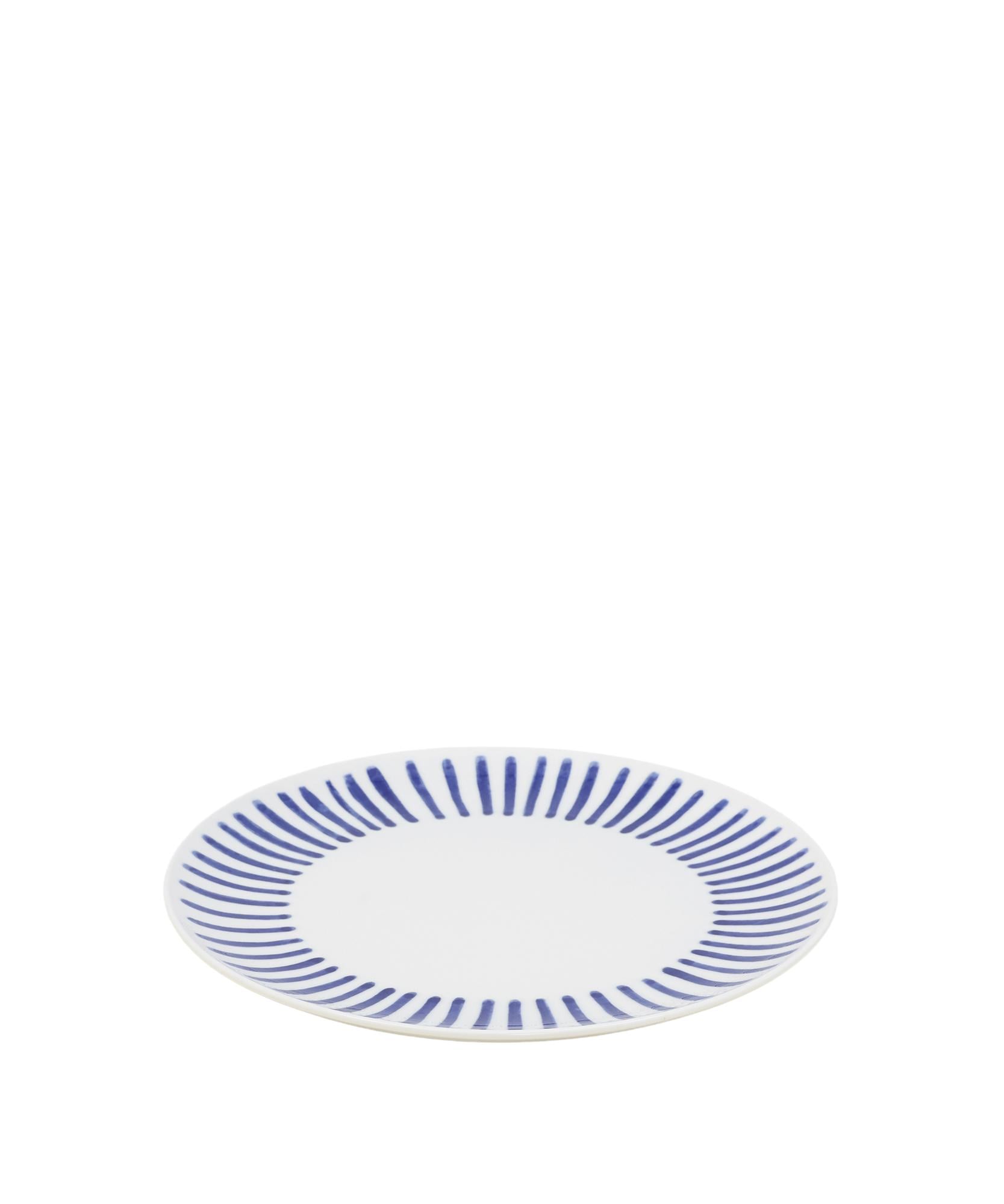 YARGICI Çizgi Desenli Porselen Pasta Tabağı(21 Cm)