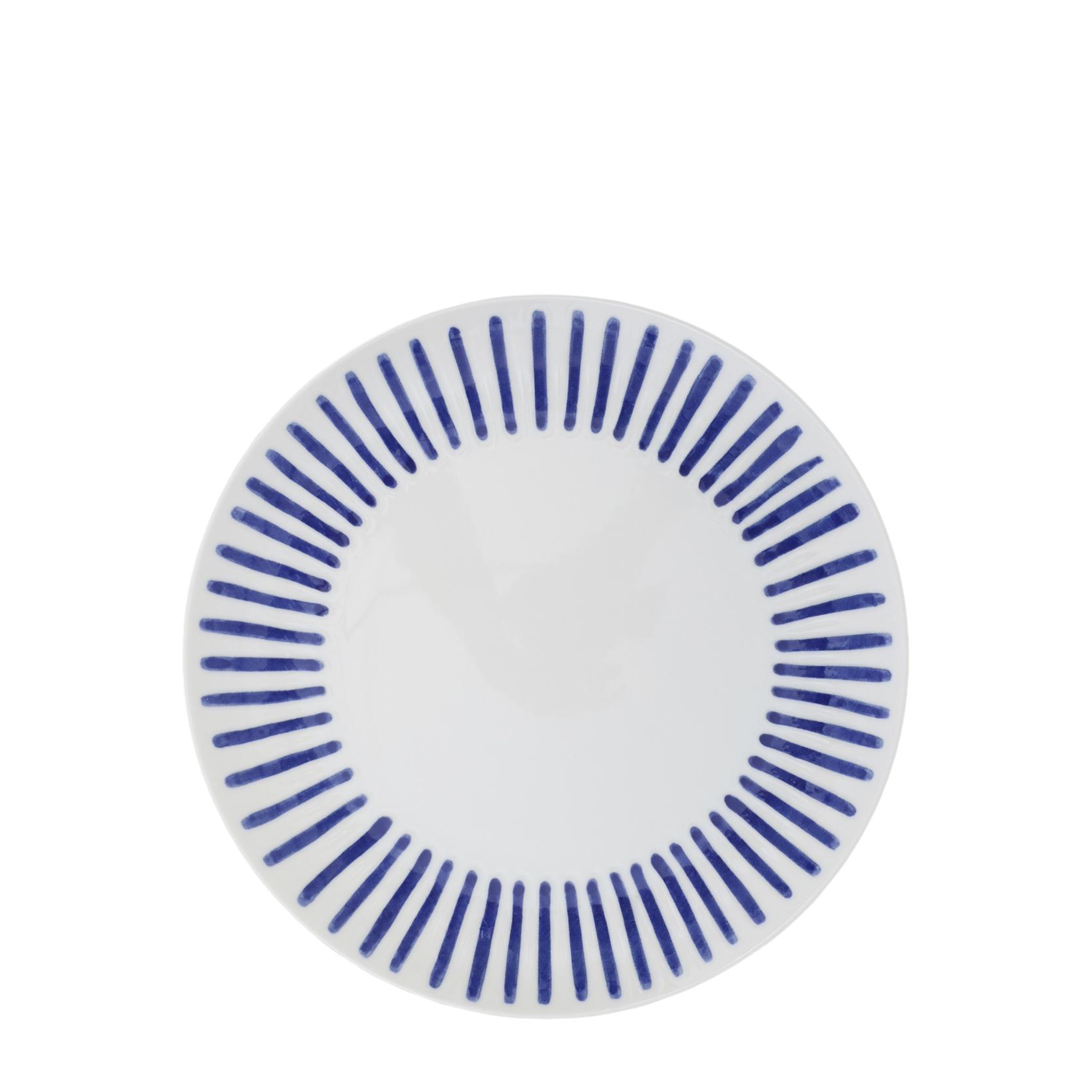 YARGICI Çizgi Desenli Porselen Pasta Tabağı(21 Cm)