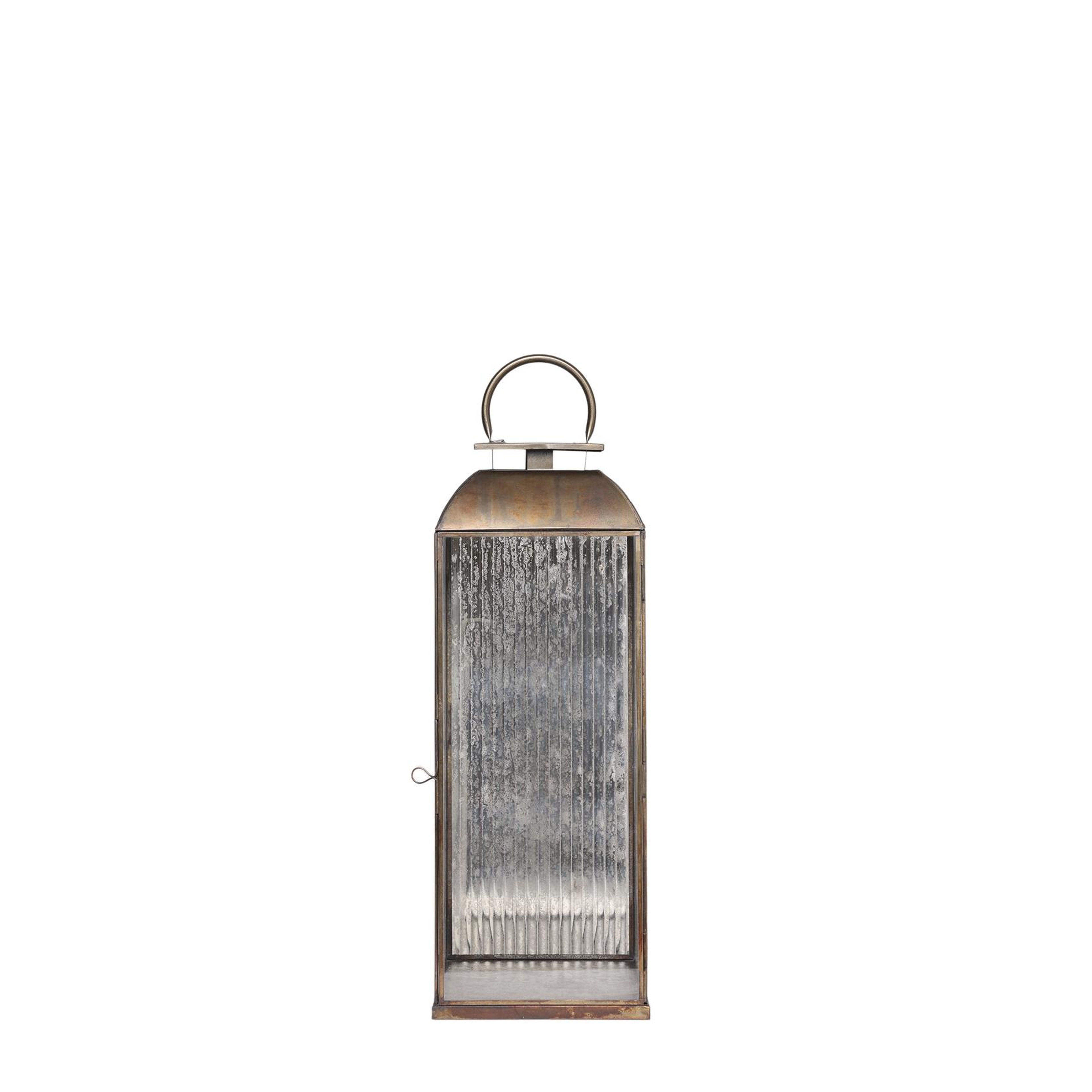 YARGICI Metal Cam Dikdörtgen Fener(21x21x65 Cm)