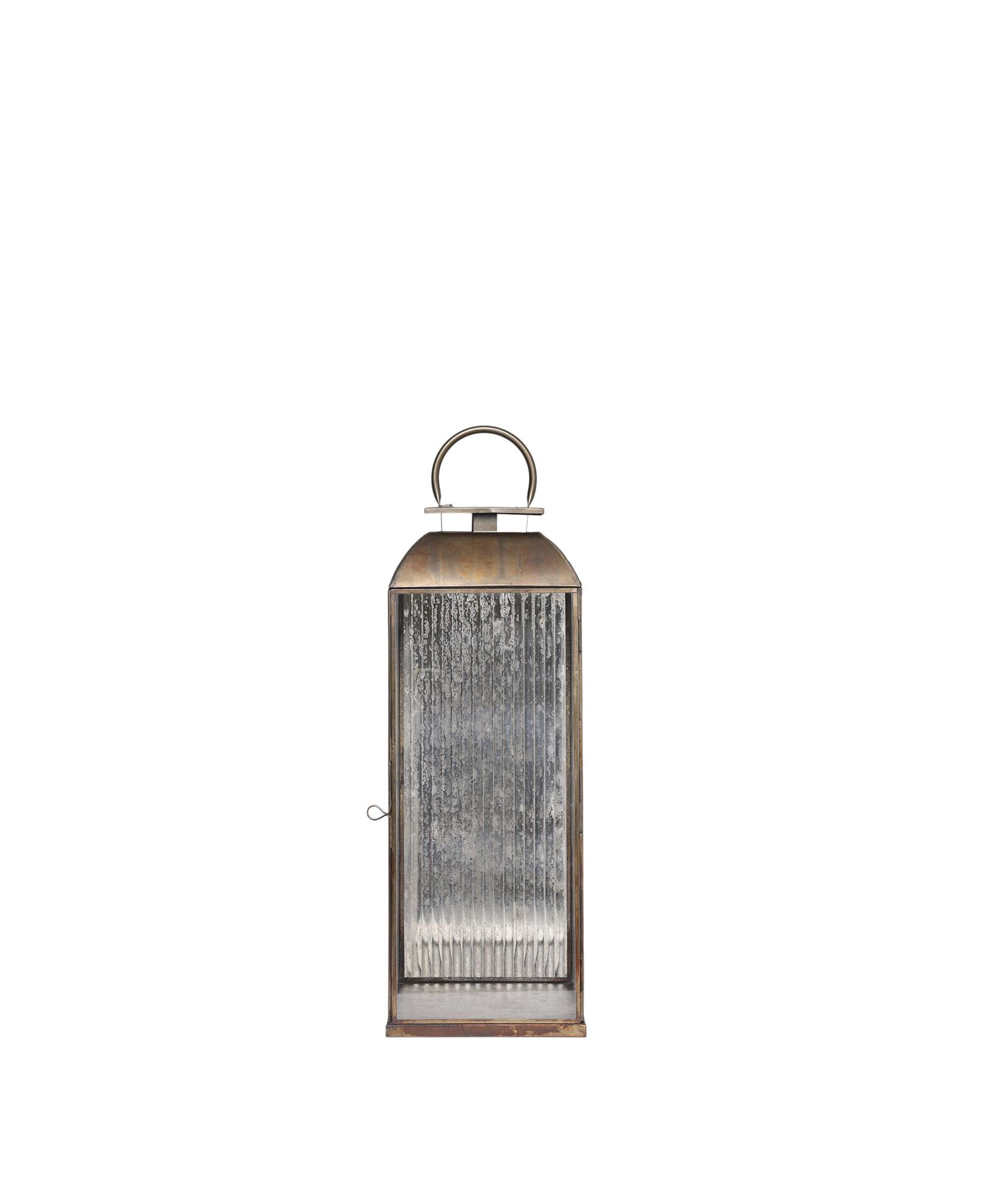 YARGICI Metal Cam Dikdörtgen Fener(21x21x65 Cm)