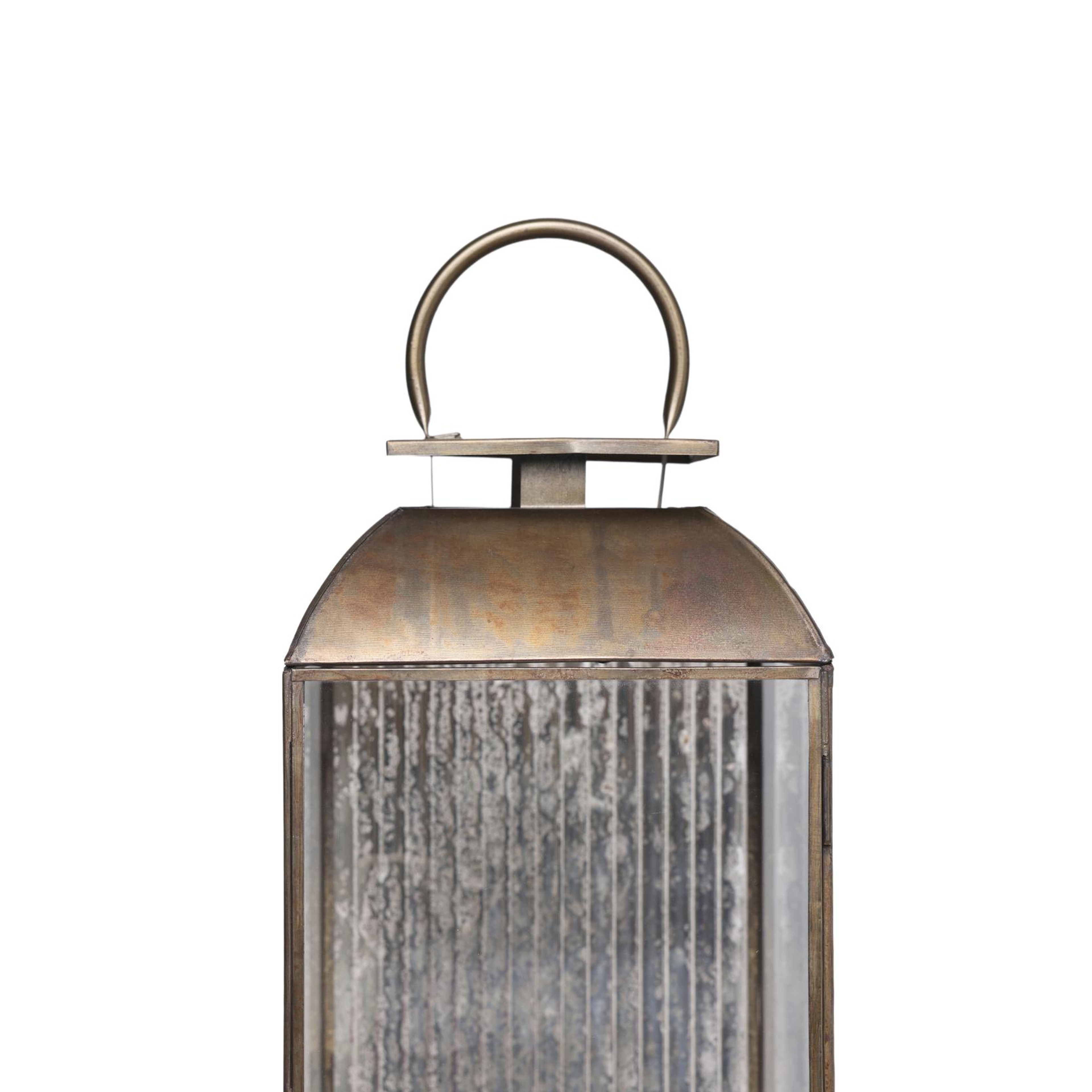 YARGICI Metal Cam Dikdörtgen Fener(21x21x65 Cm)