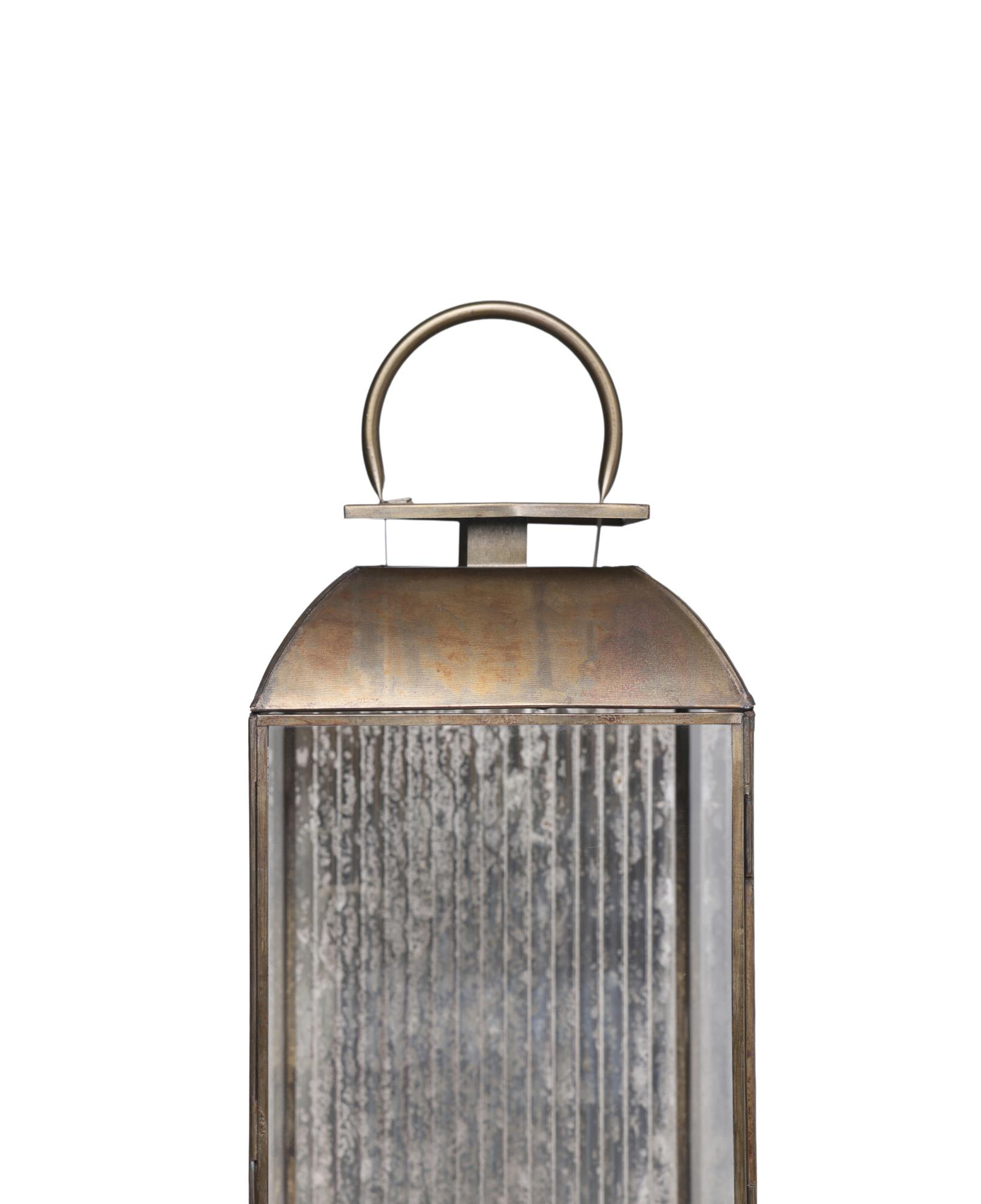 YARGICI Metal Cam Dikdörtgen Fener(21x21x65 Cm)