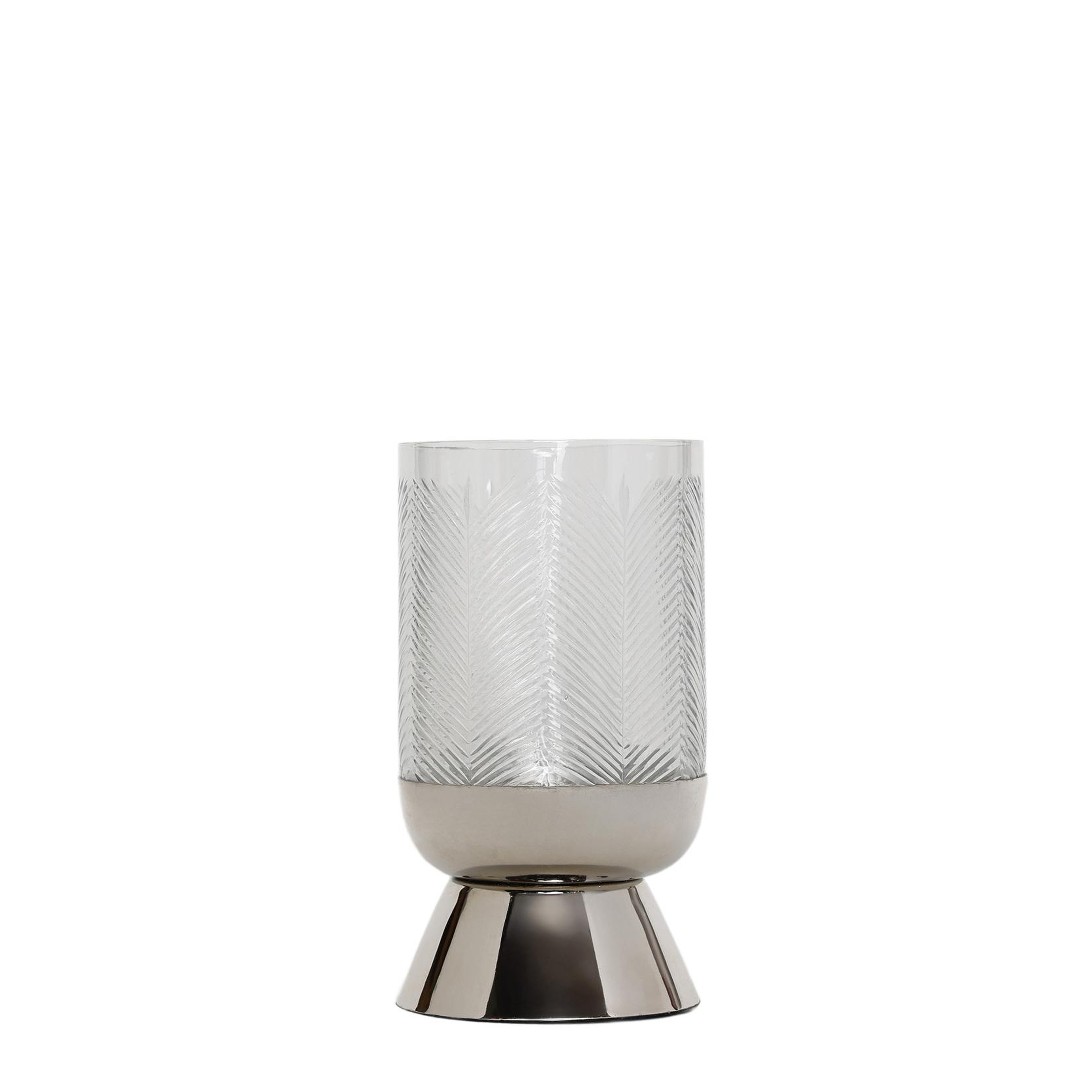 YARGICI Metal Ayaklı Cam Silindir Fener(23x13 Cm)