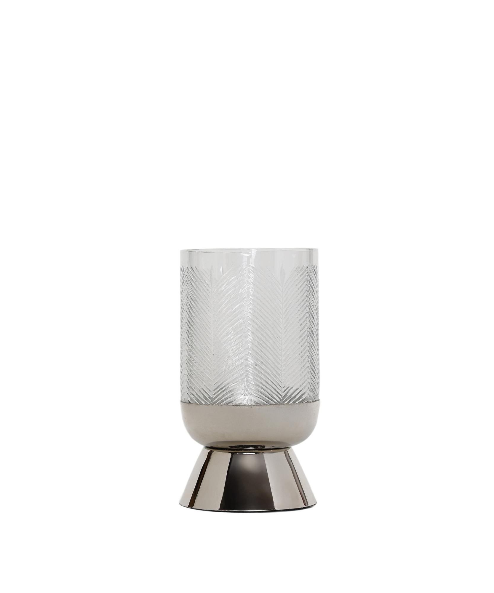 YARGICI Metal Ayaklı Cam Silindir Fener(23x13 Cm)