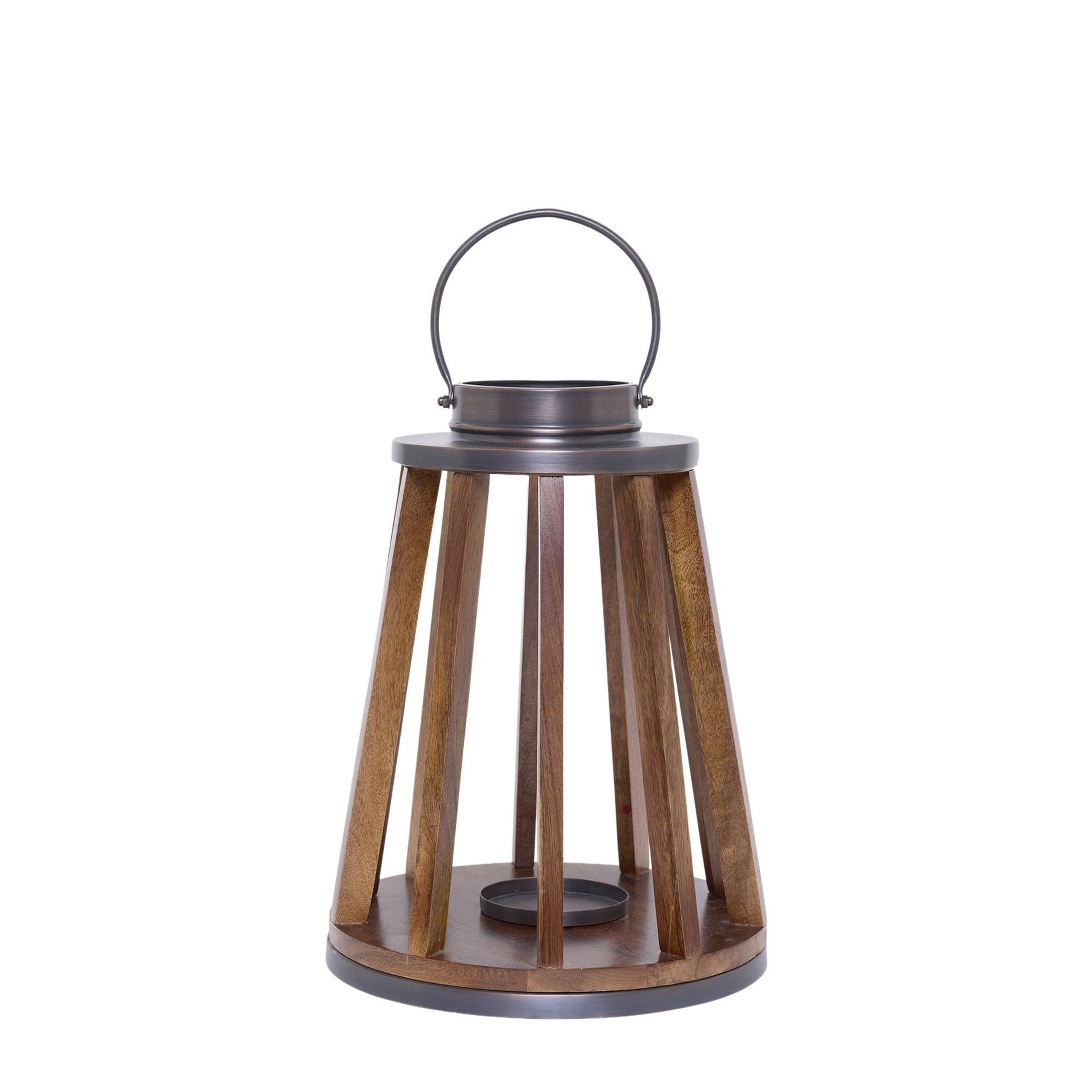 YARGICI Metal Detaylı Mango Ağacı Konik Fener(31x40 Cm)