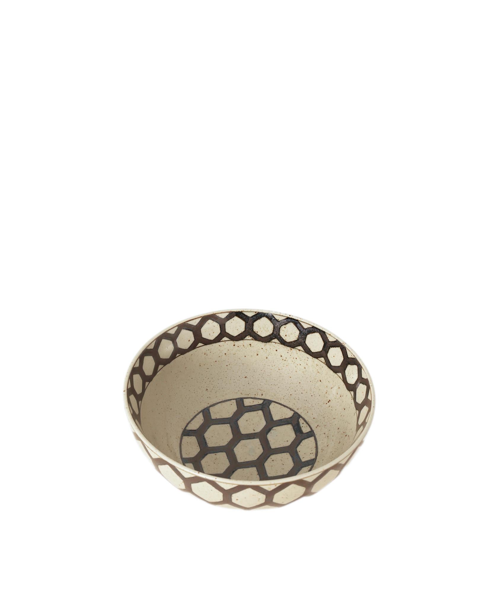 YARGICI Geometrik Desenli Seramik Kase(26x11 Cm)