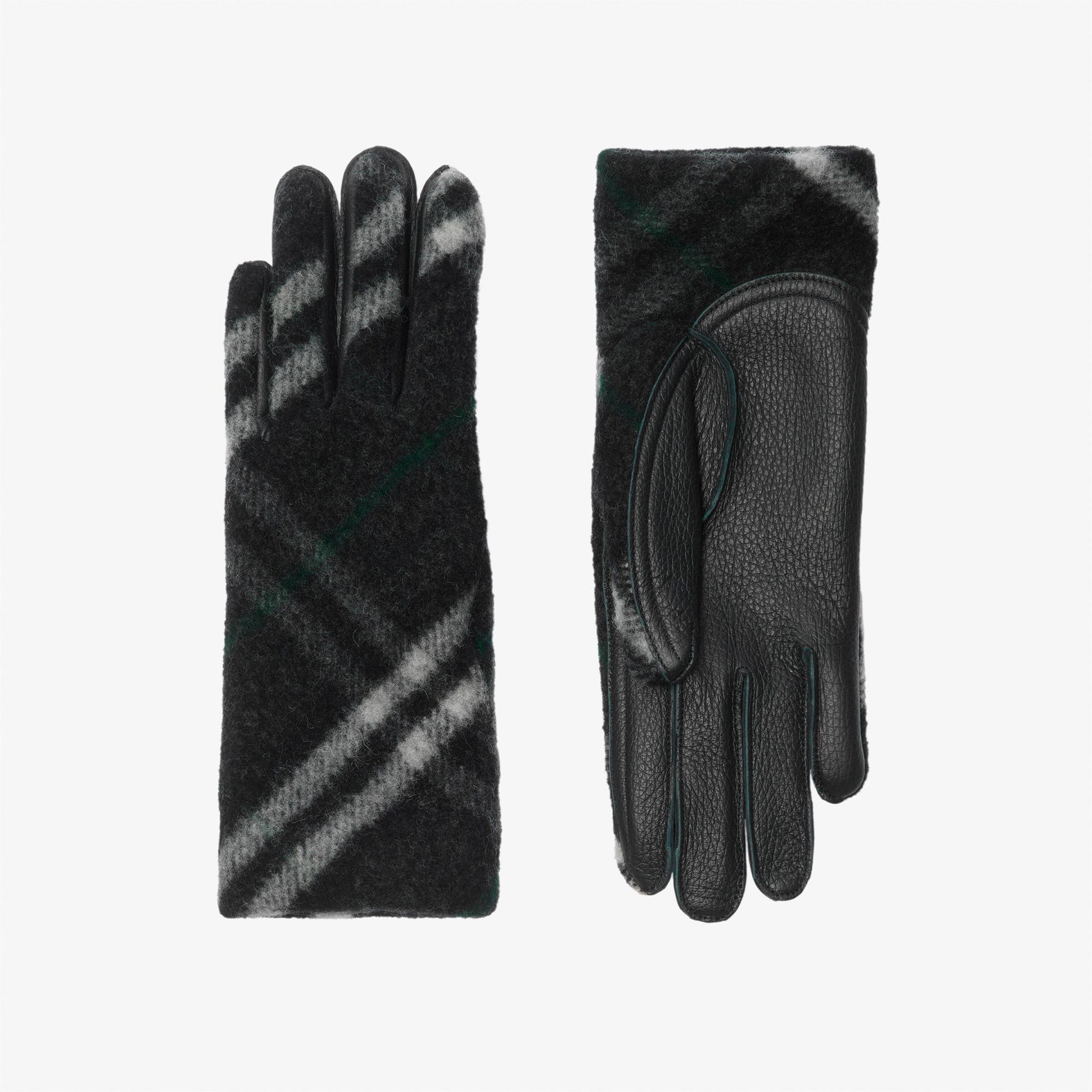 Burberry Bias Wool Kadın Gri Eldiven