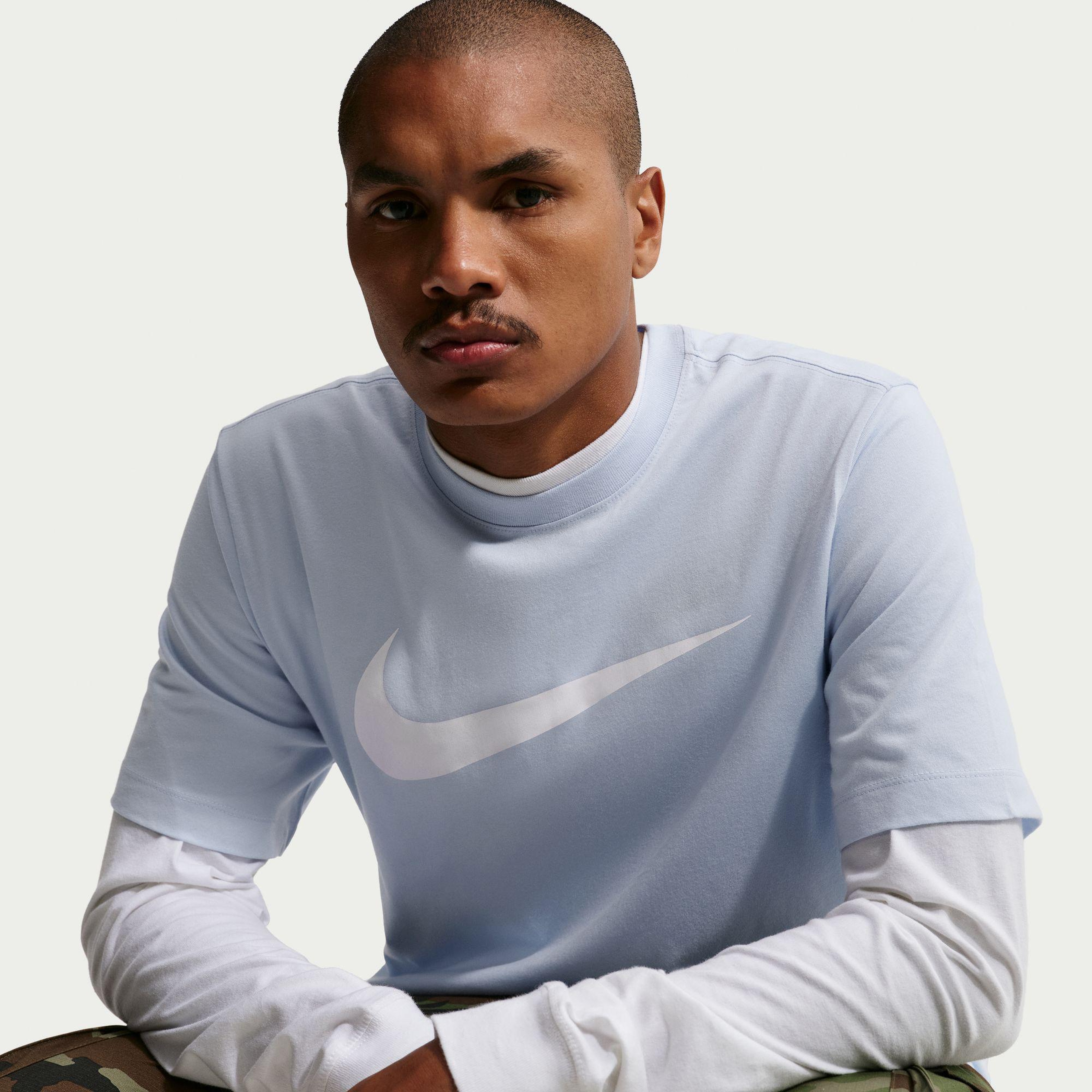 Nike Sportswear Icon Swoosh Erkek Mavi T-Shirt