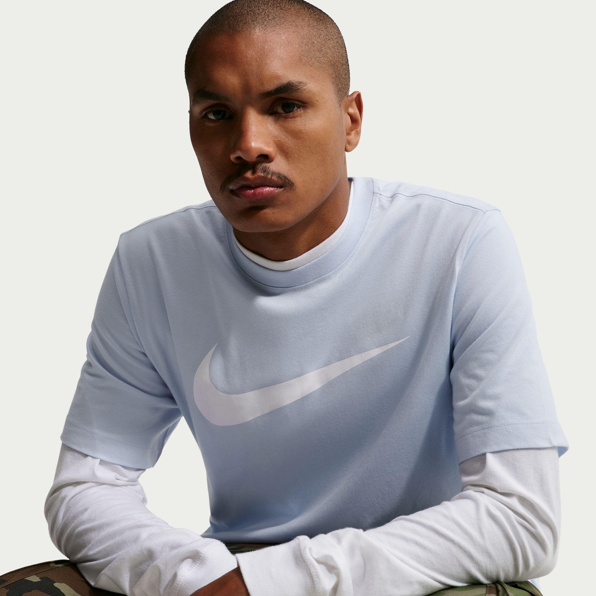 Nike Sportswear Icon Swoosh Erkek Mavi T-Shirt