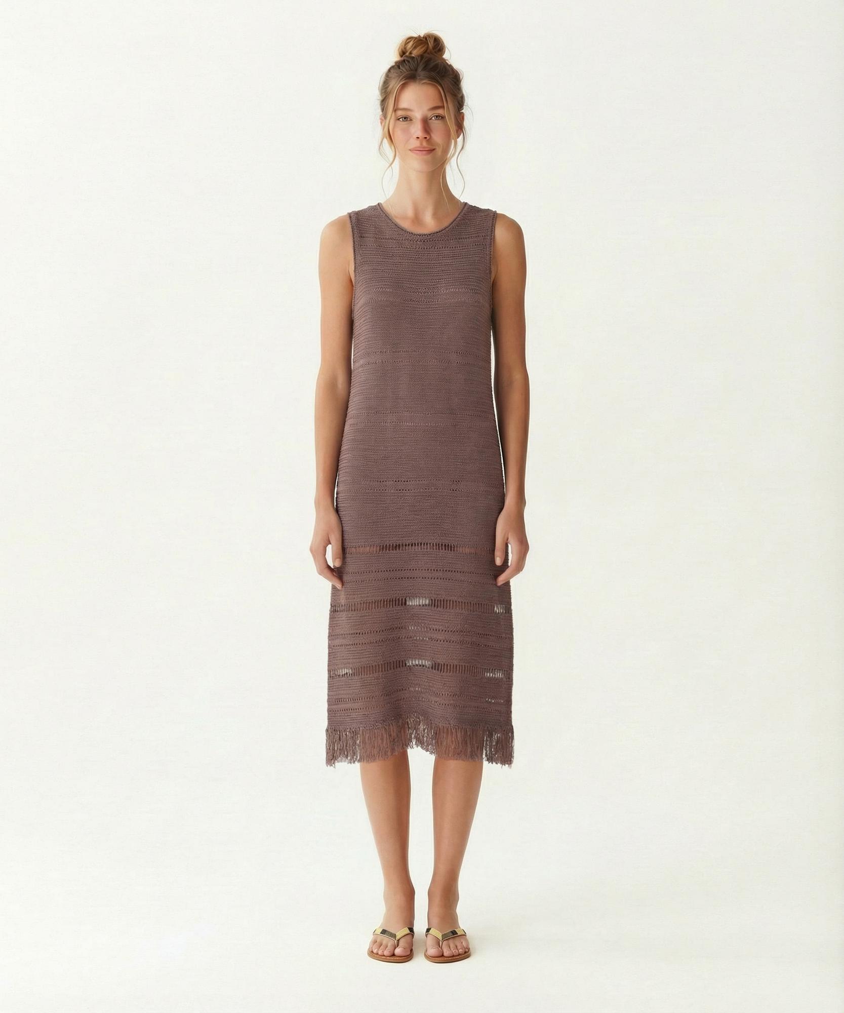 YARGICI Bol Bisiklet Yaka Kolsuz Elbise