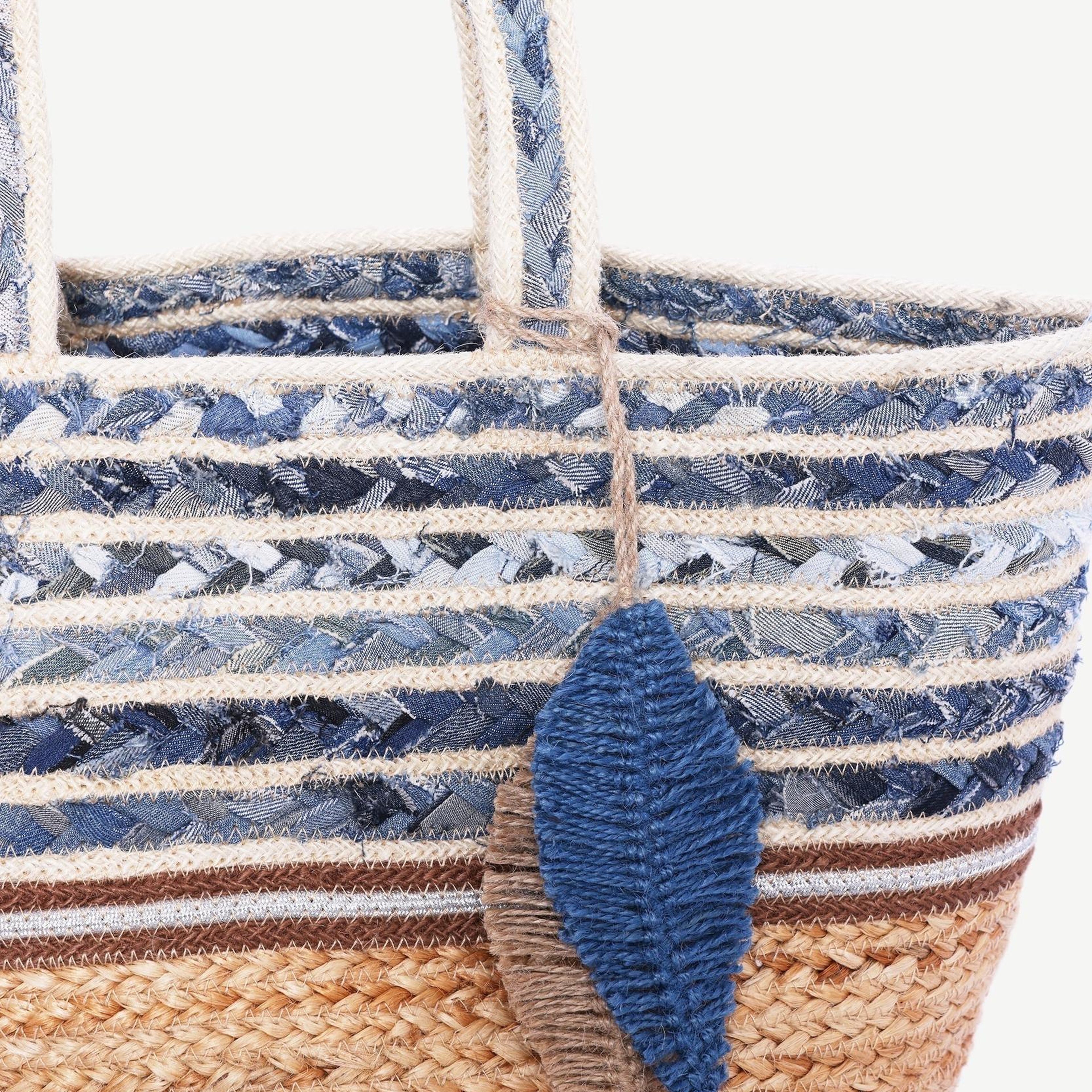 YARGICI Denim Detaylı Jüt Çanta