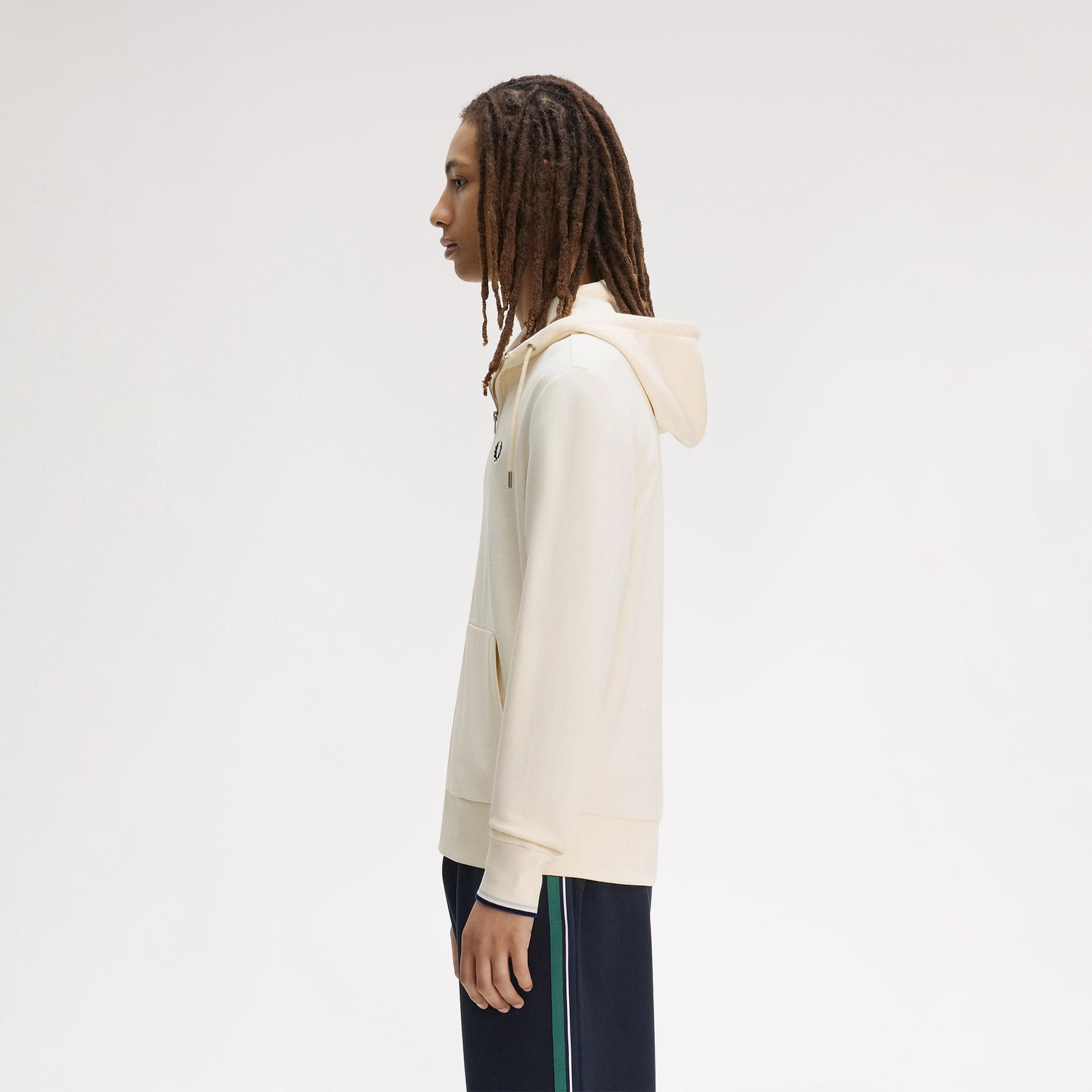 Fred Perry Erkek Krem Hoodie