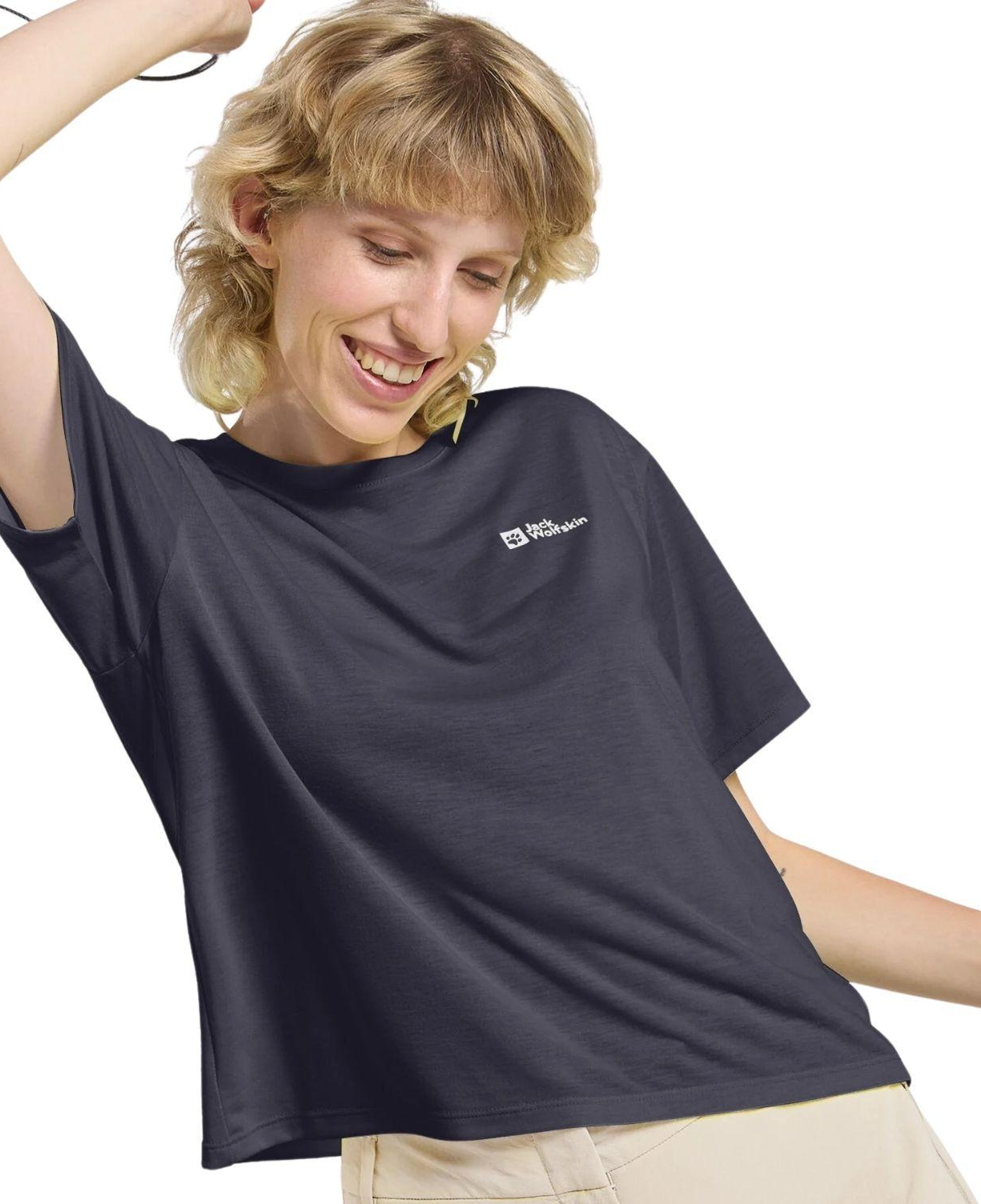 Jack Wolfskin VonAksesuar Crop Kadın Mavi Tişört