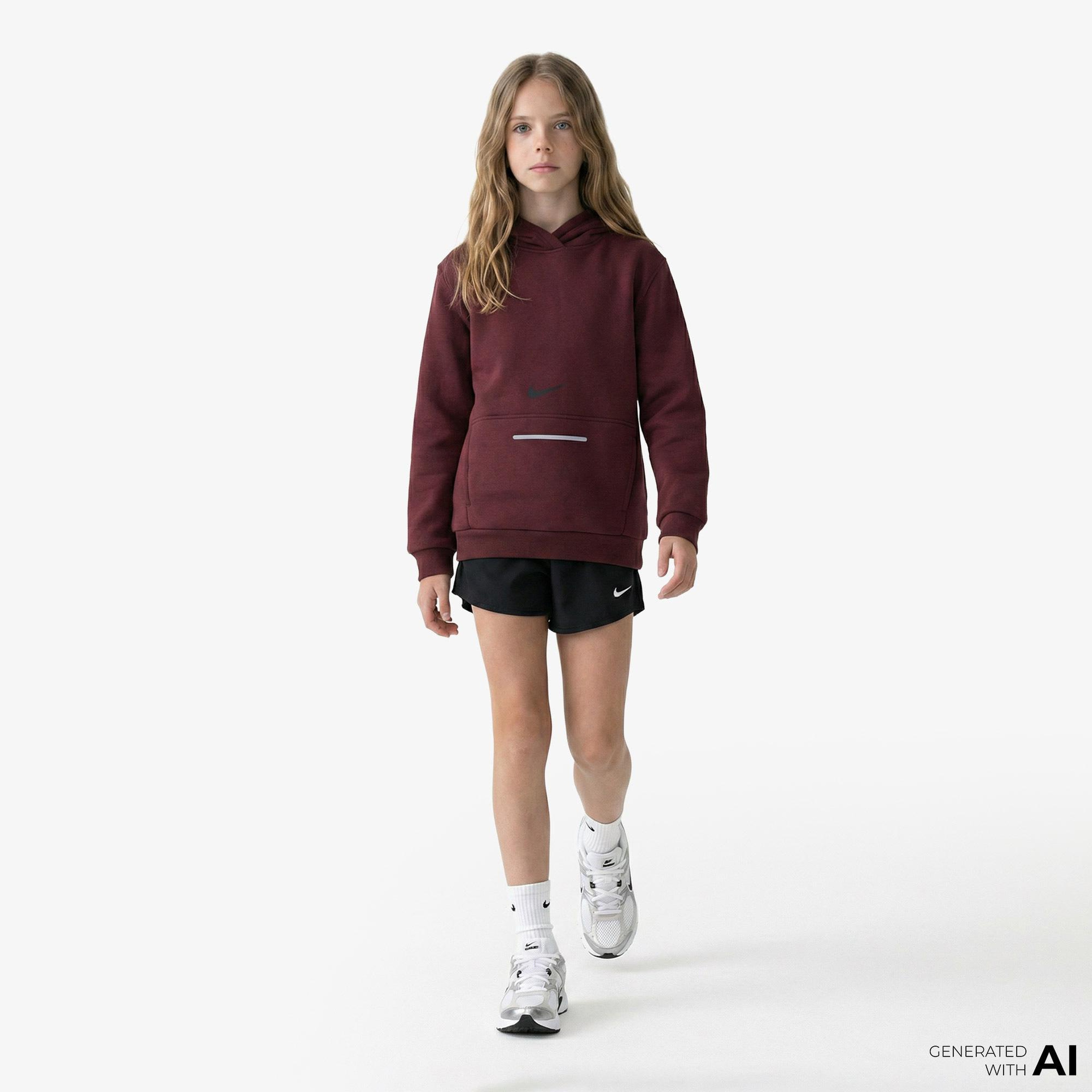 Nike Sportswear Club Fleece Çocuk Bordo Kapüşonlu Hoodie