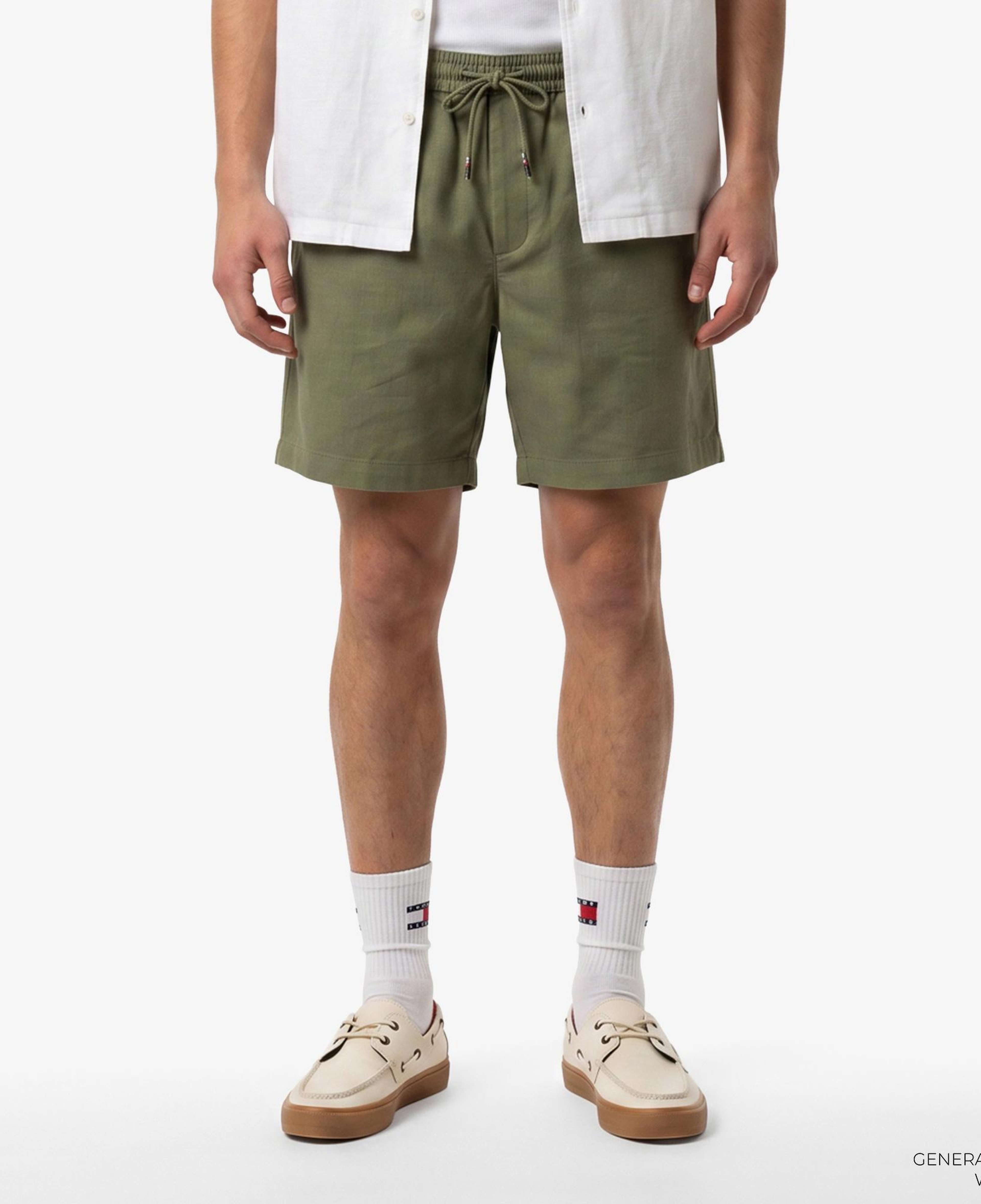 Tommy Hilfiger Seasonal Quality Erkek Yeşil Keten Şort