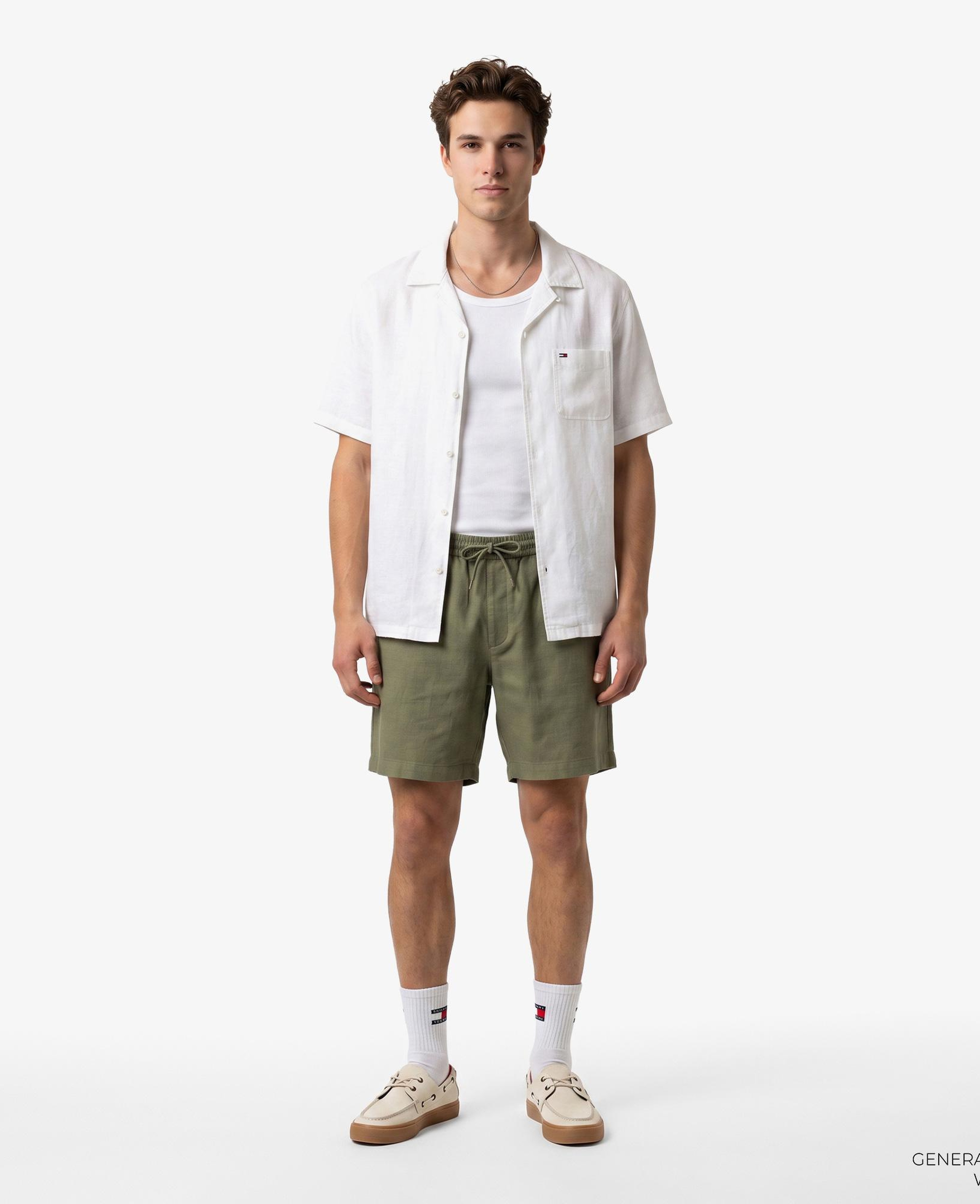 Tommy Hilfiger Seasonal Quality Erkek Yeşil Keten Şort