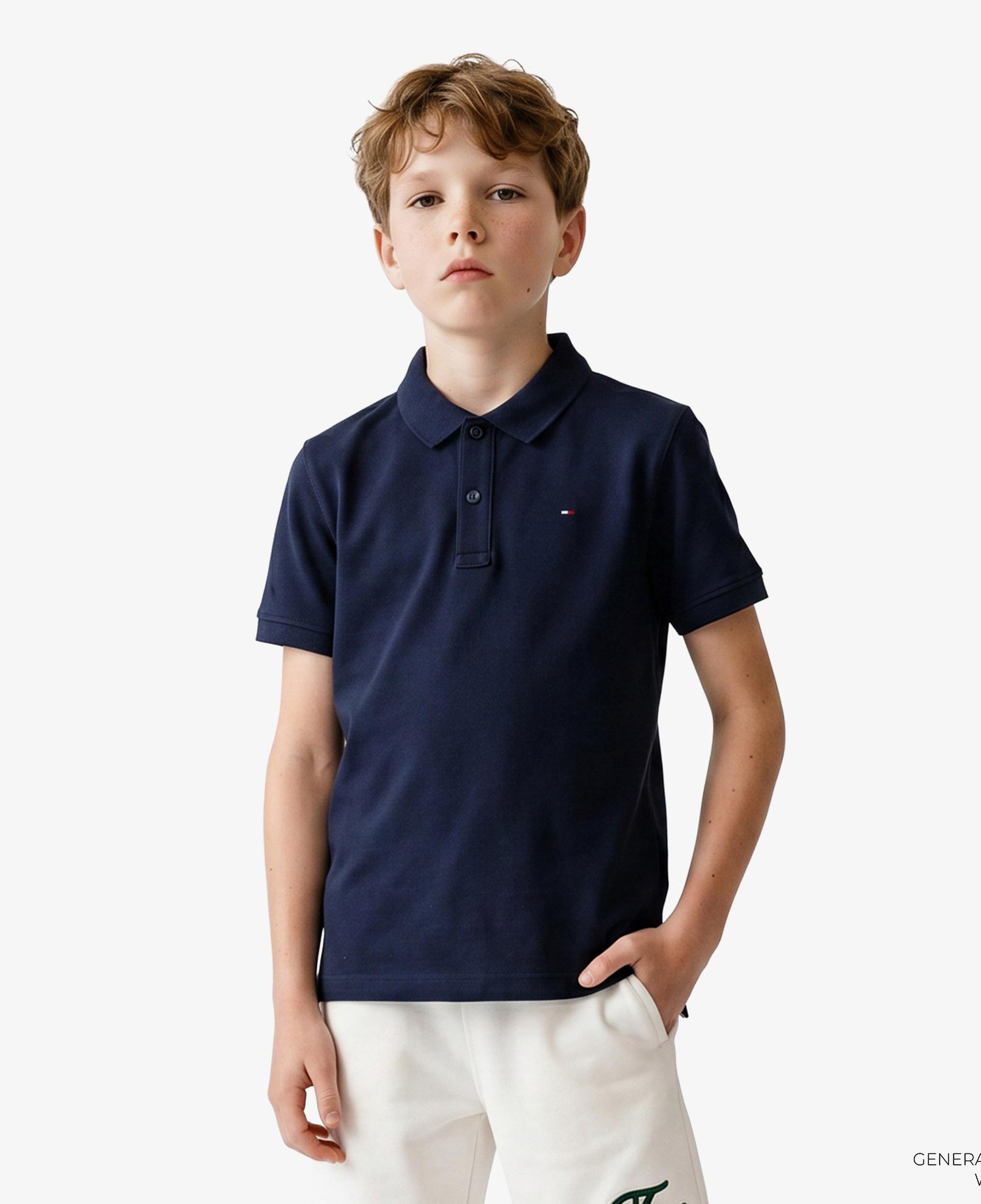 Tommy Hilfiger Essentials Çocuk Lacivert Polo Yaka T-Shirt