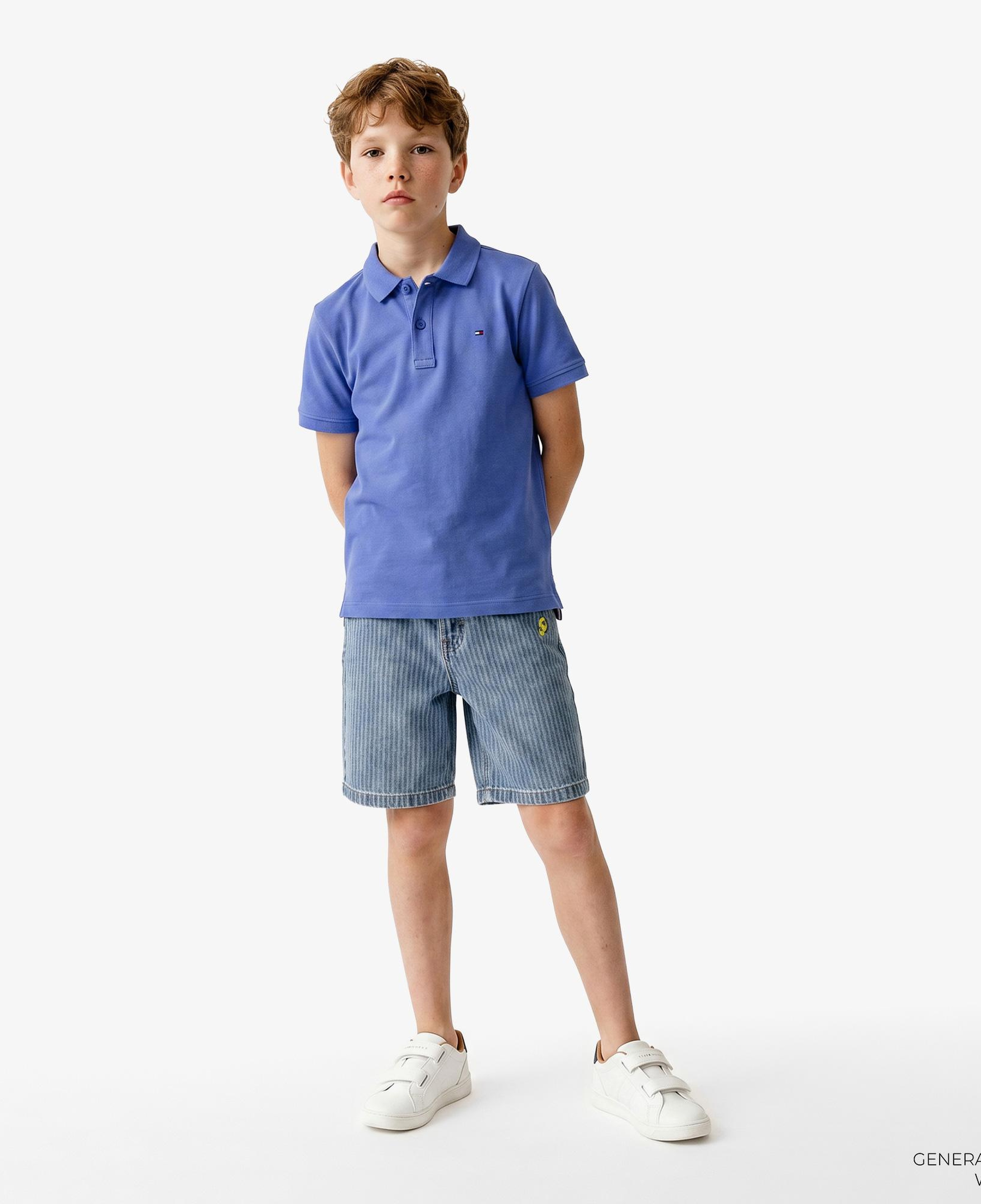 Tommy Hilfiger Essentials Çocuk Mavi Polo Yaka T-Shirt