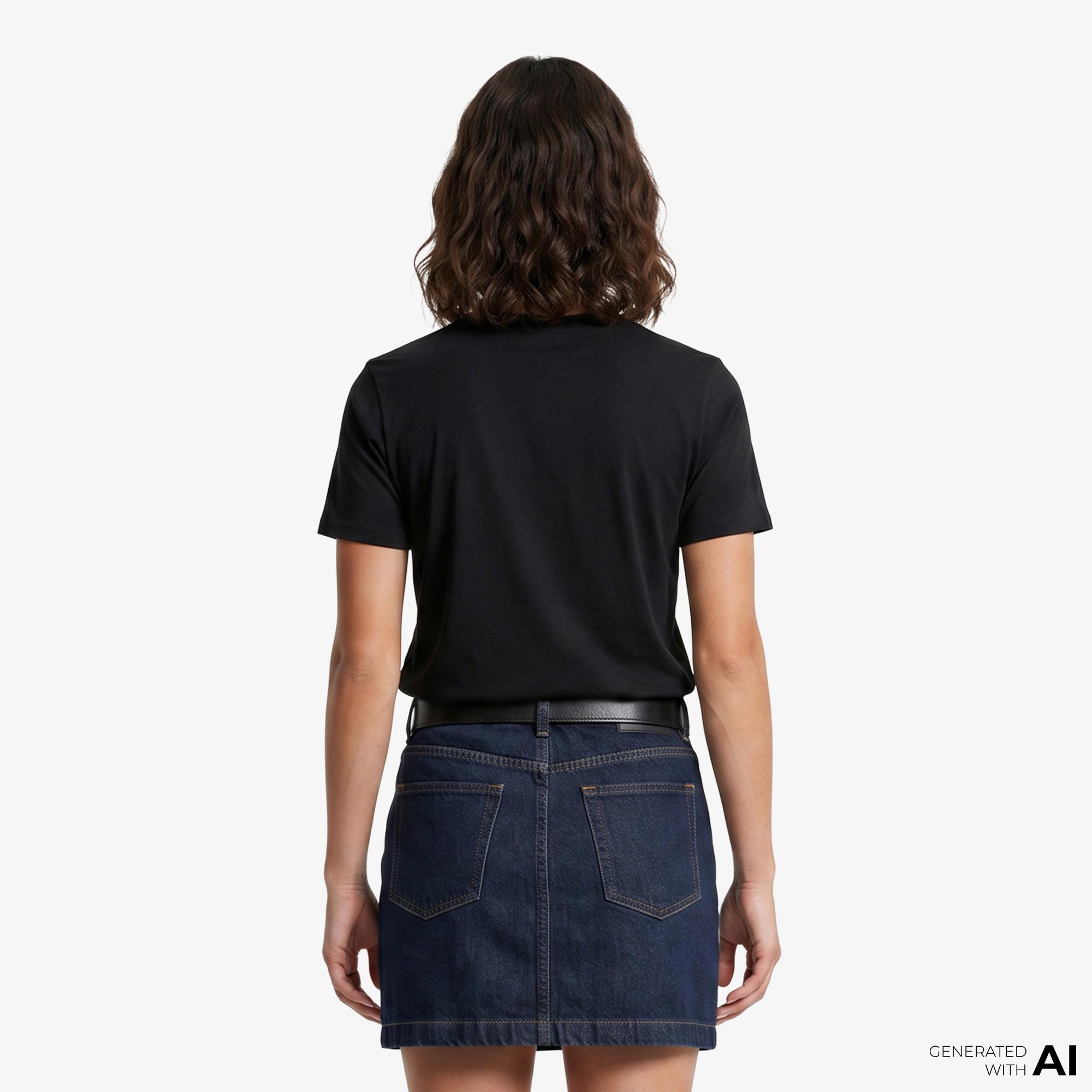 Calvin Klein Classic Foil Monologo Kadın Siyah T-Shirt