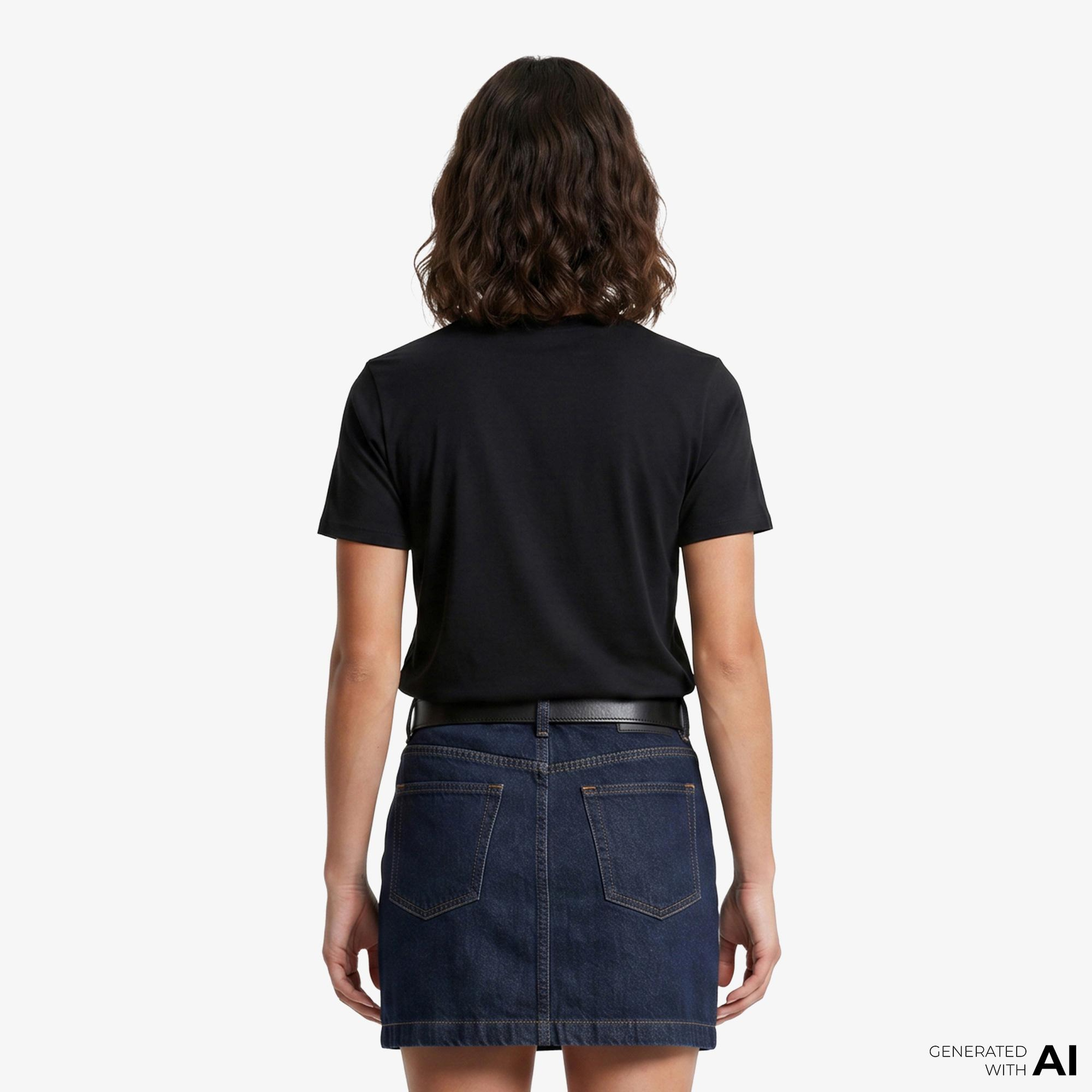 Calvin Klein Classic Foil Monologo Kadın Siyah T-Shirt
